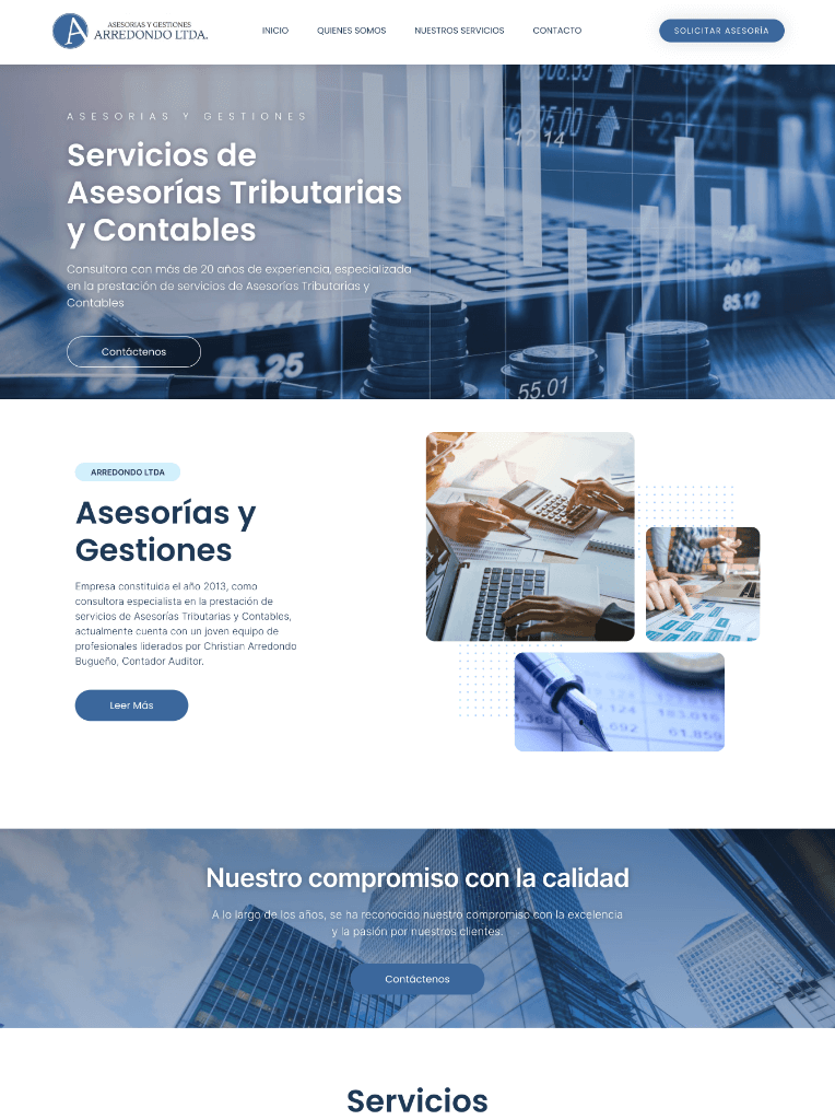 Página web para Arredondo Asesorías