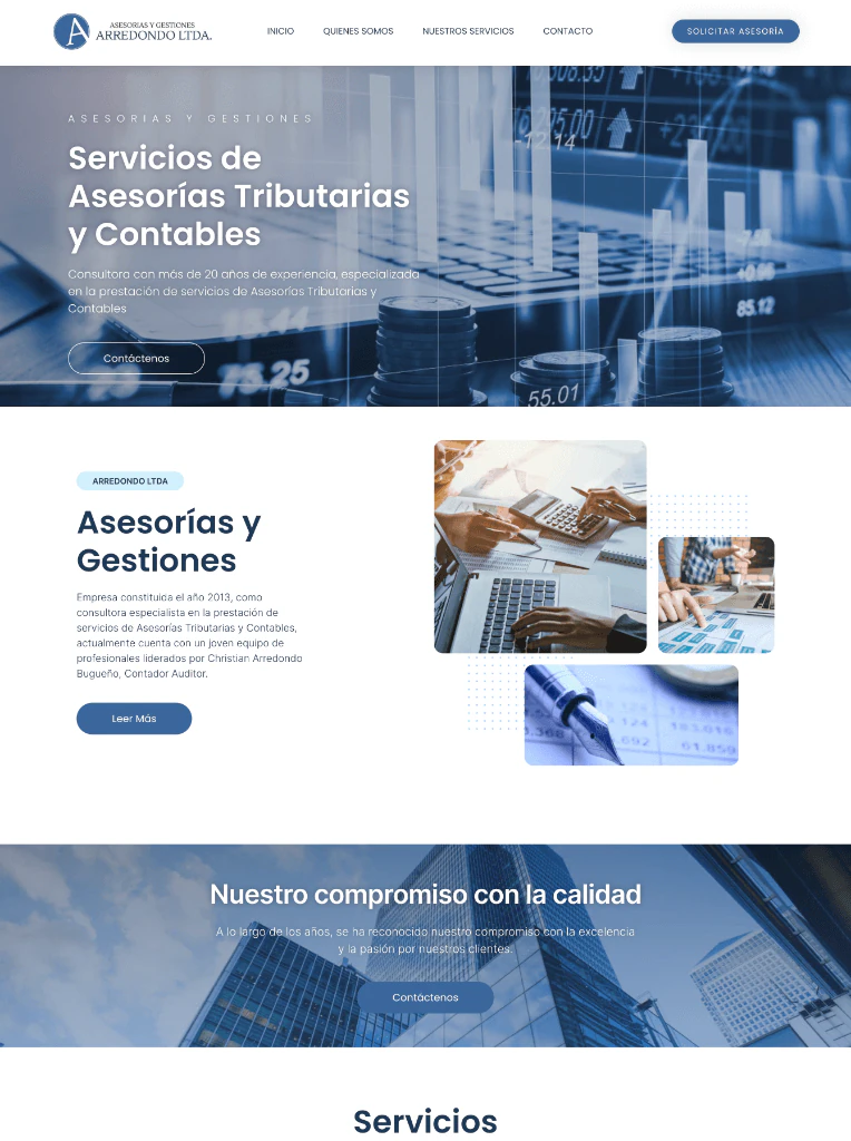 Página web para Arredondo Asesorías