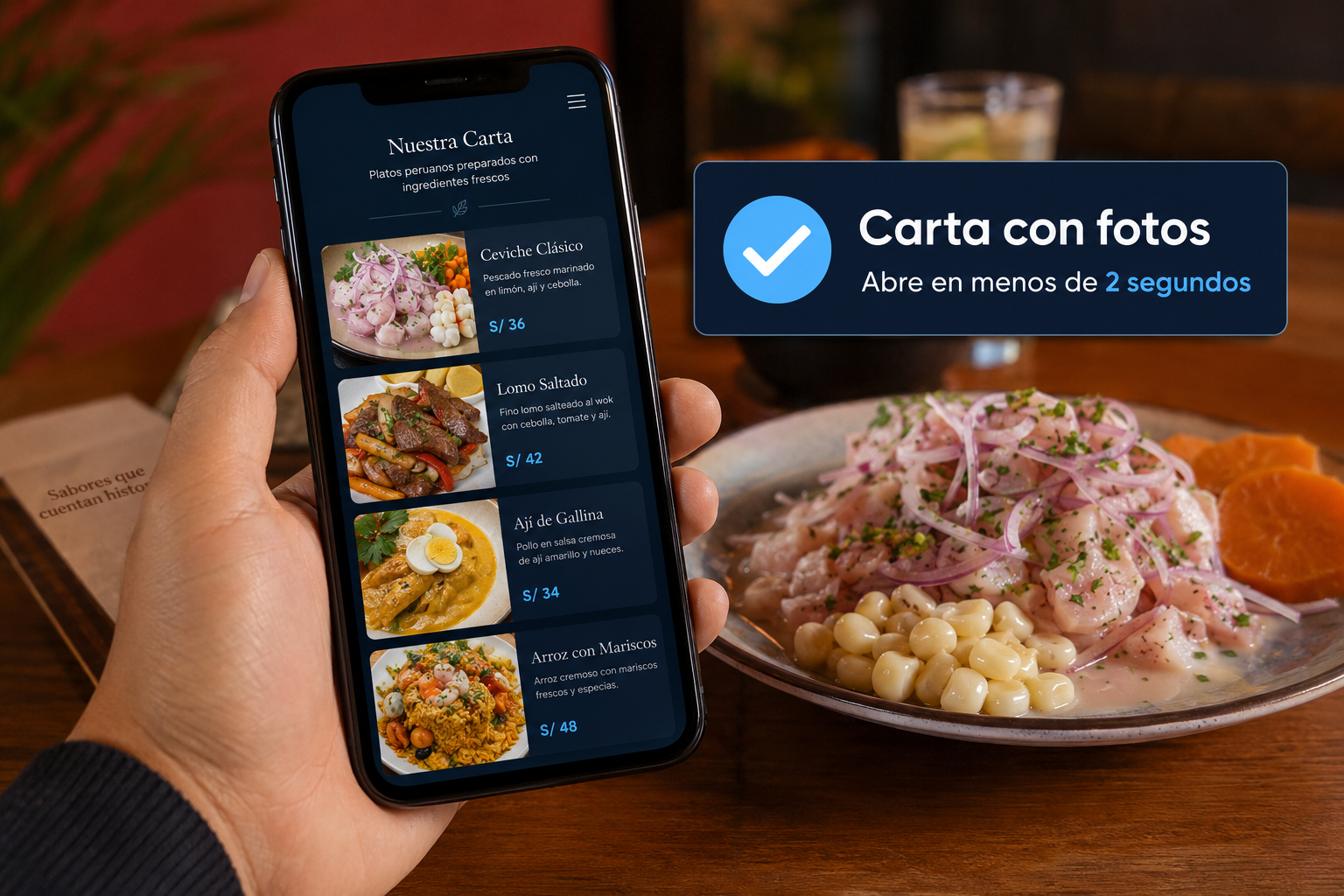 Carta con fotos que abre rápido en el celular