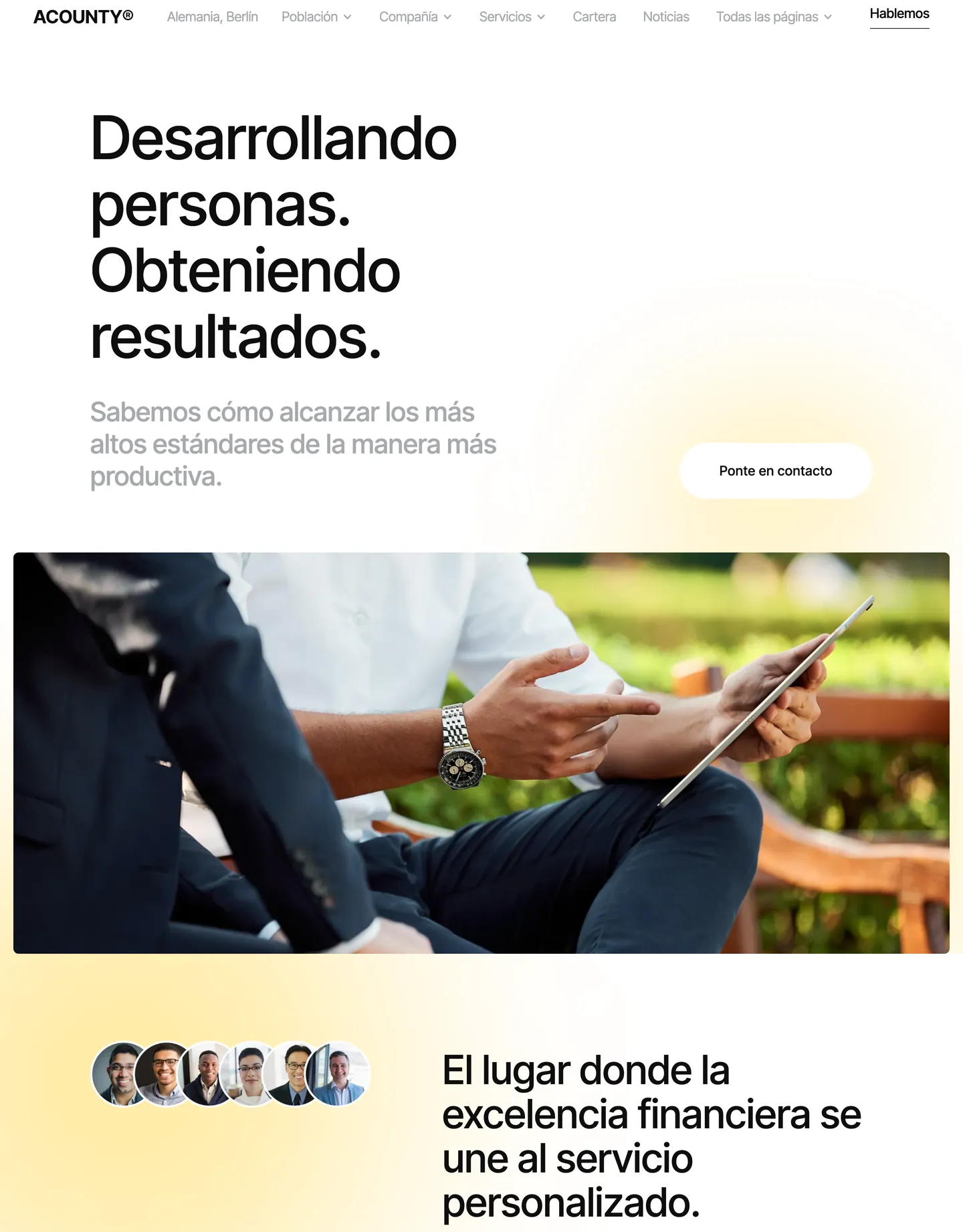 Diseño de página web para finanzas y seguros