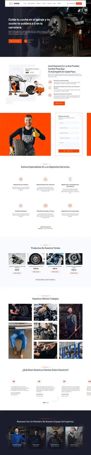 Diseño de página web para talleres y automotriz