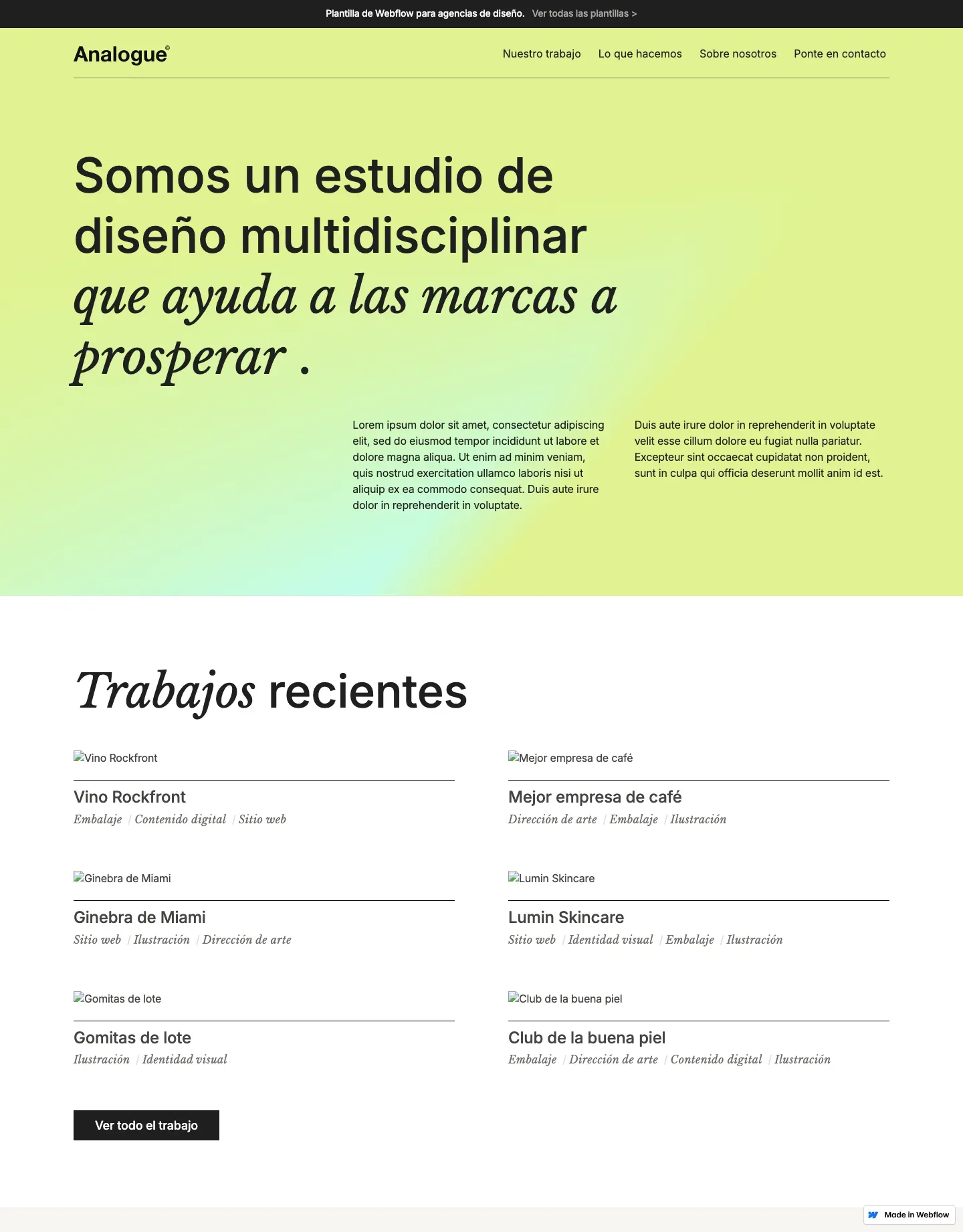 Diseño de página web para agencias y estudios