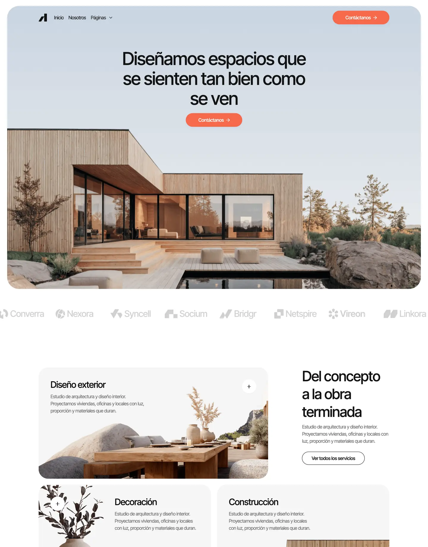 Diseño de página web para arquitectura