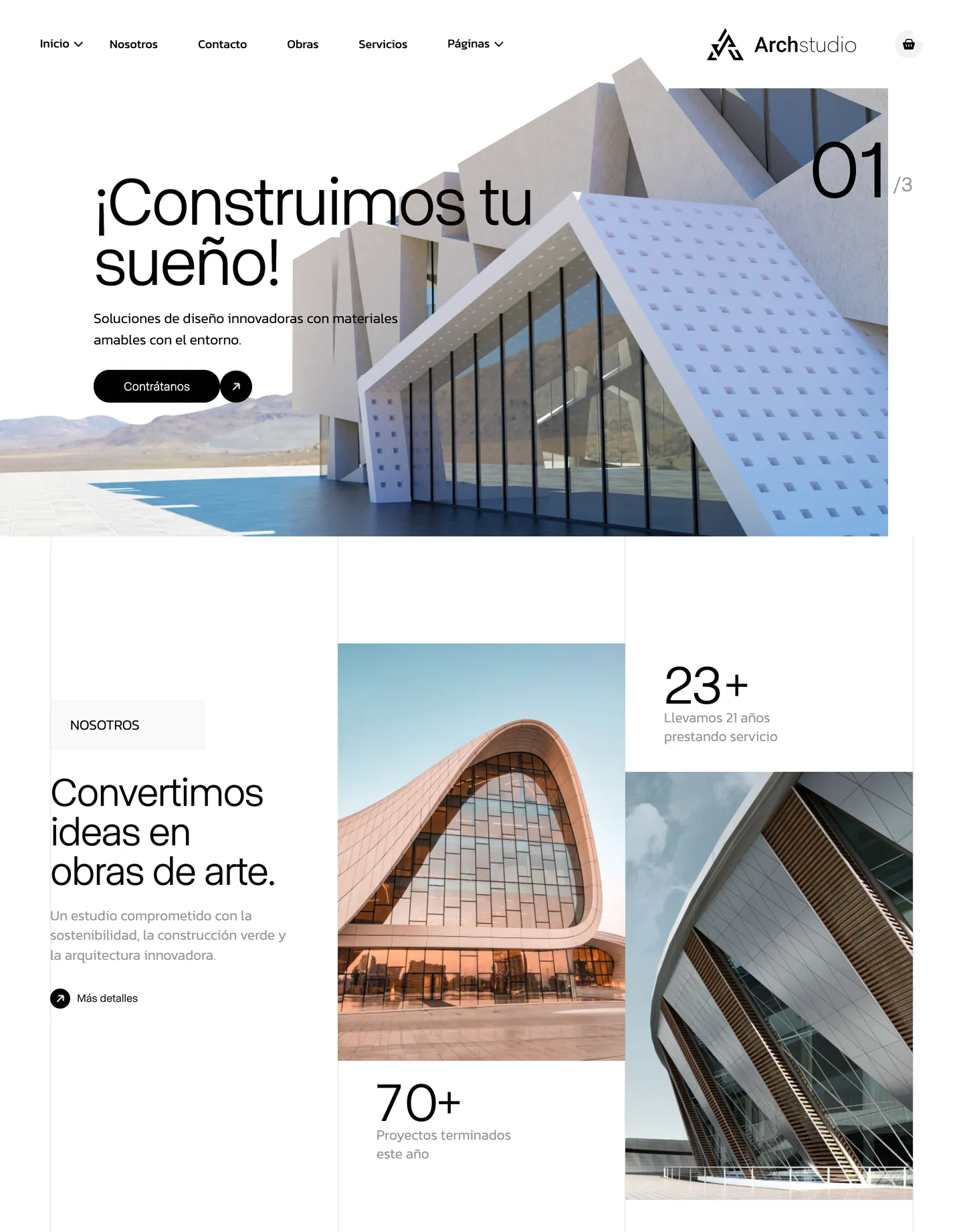 Diseño de página web para arquitectura