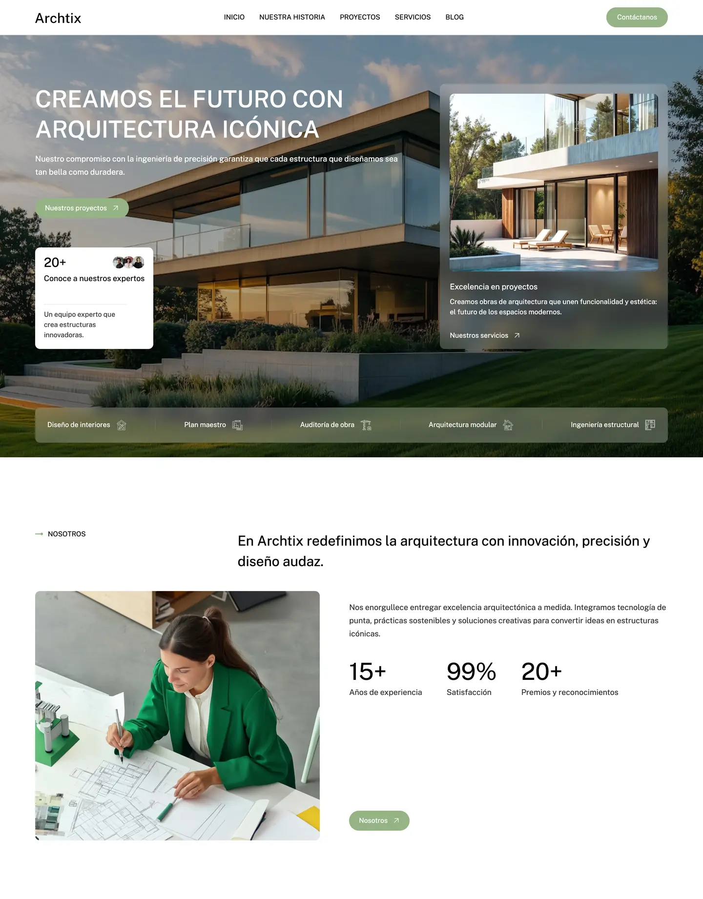 Diseño de página web para arquitectura