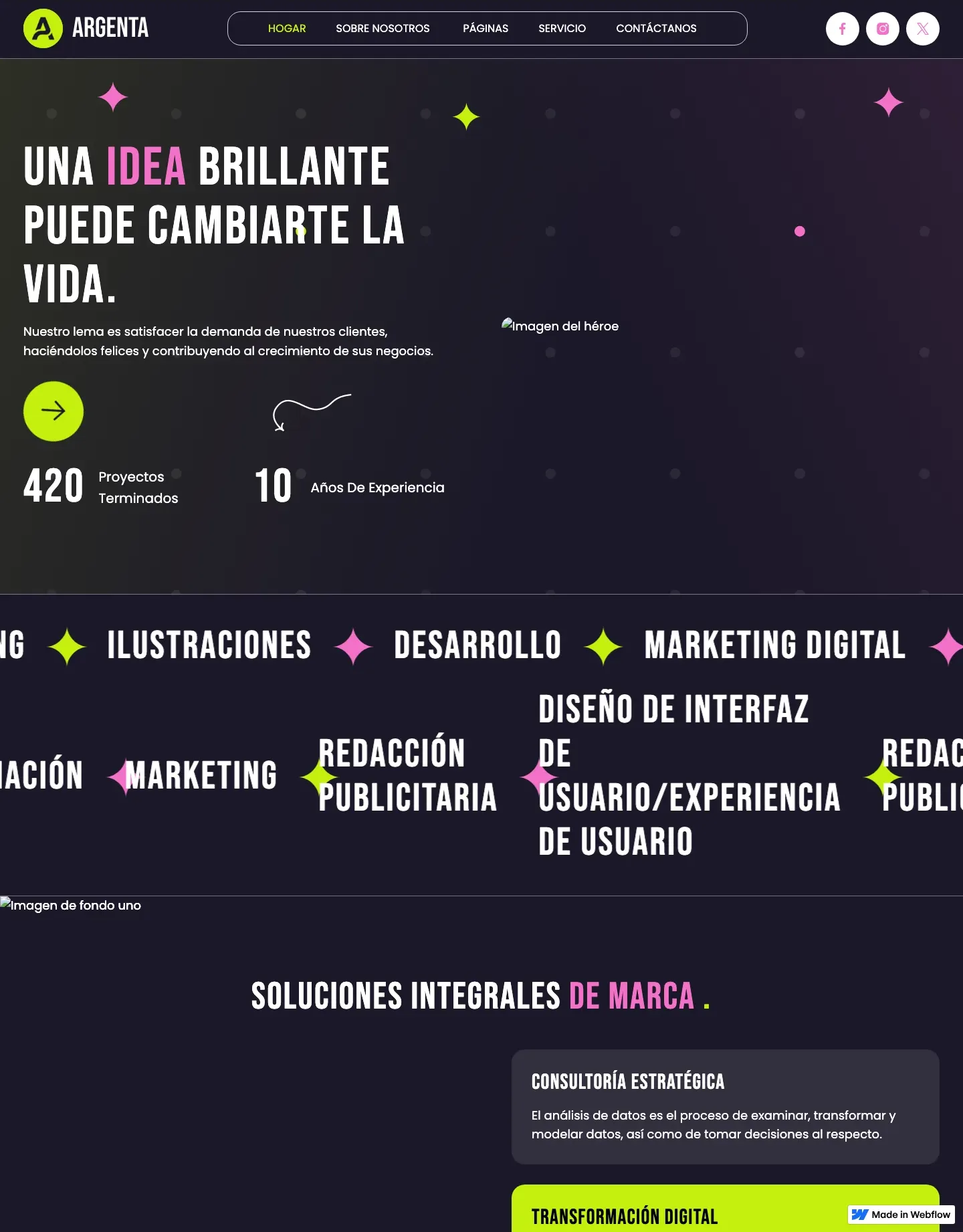 Diseño de página web para agencias y estudios
