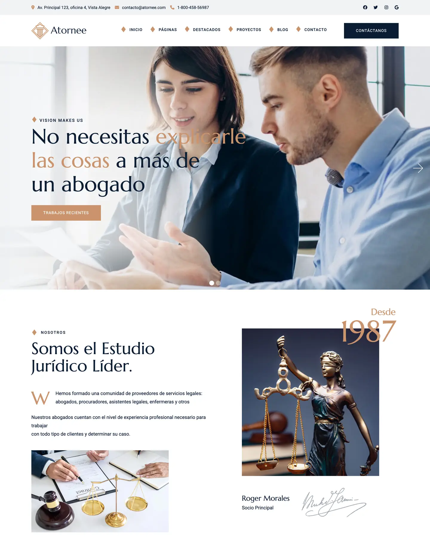 Diseño de página web para abogados