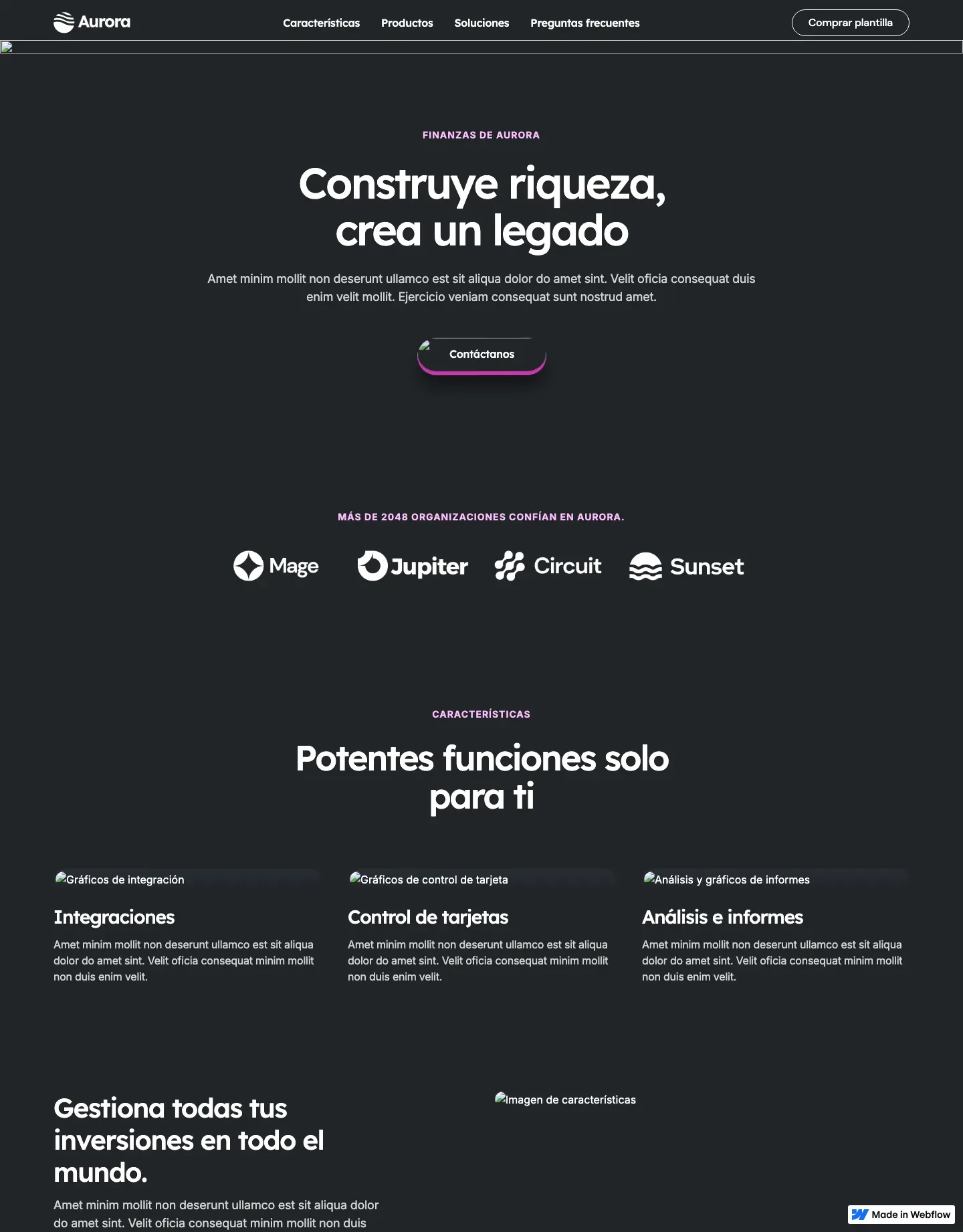 Diseño de página web para finanzas y seguros