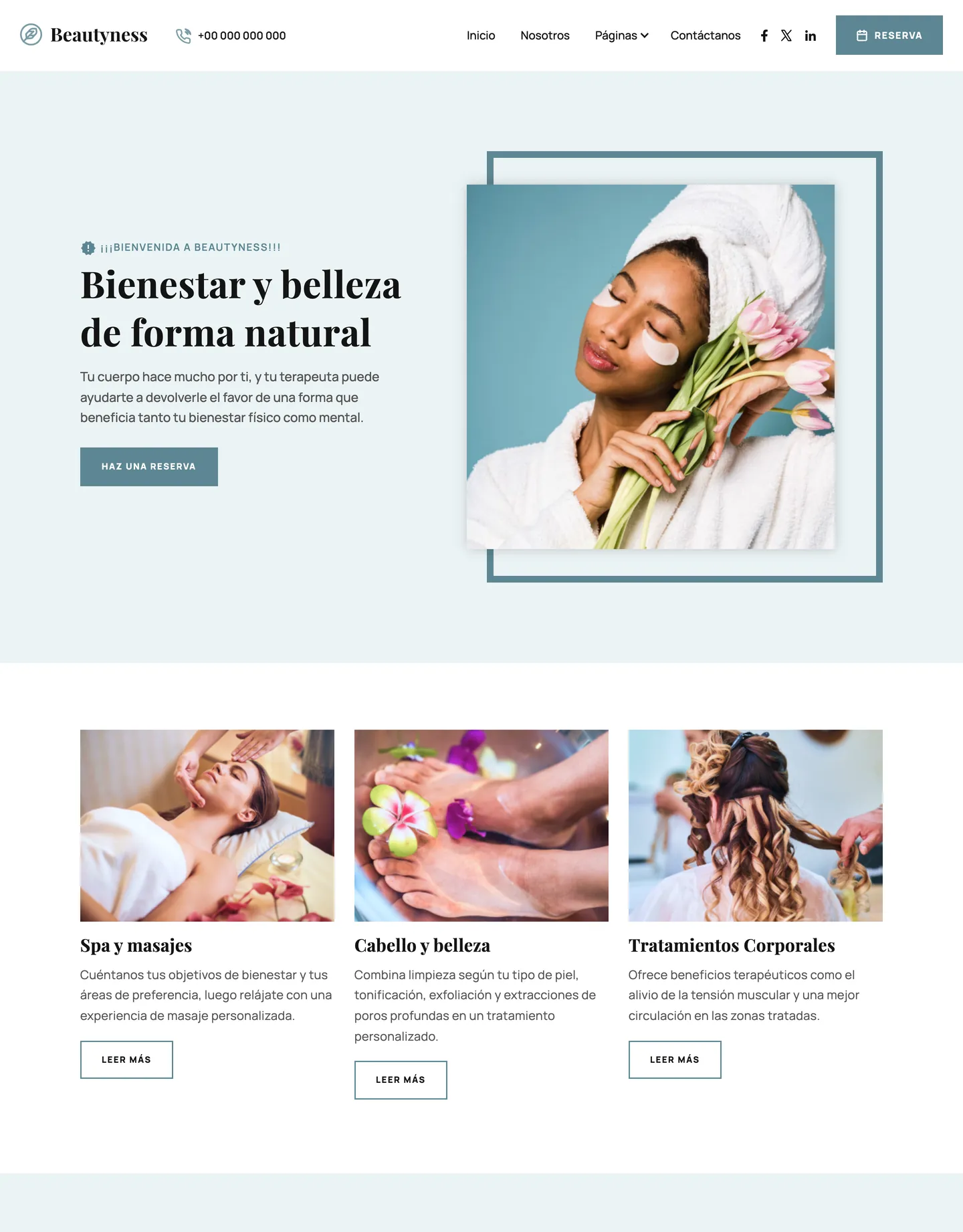 Diseño de página web para belleza y estética