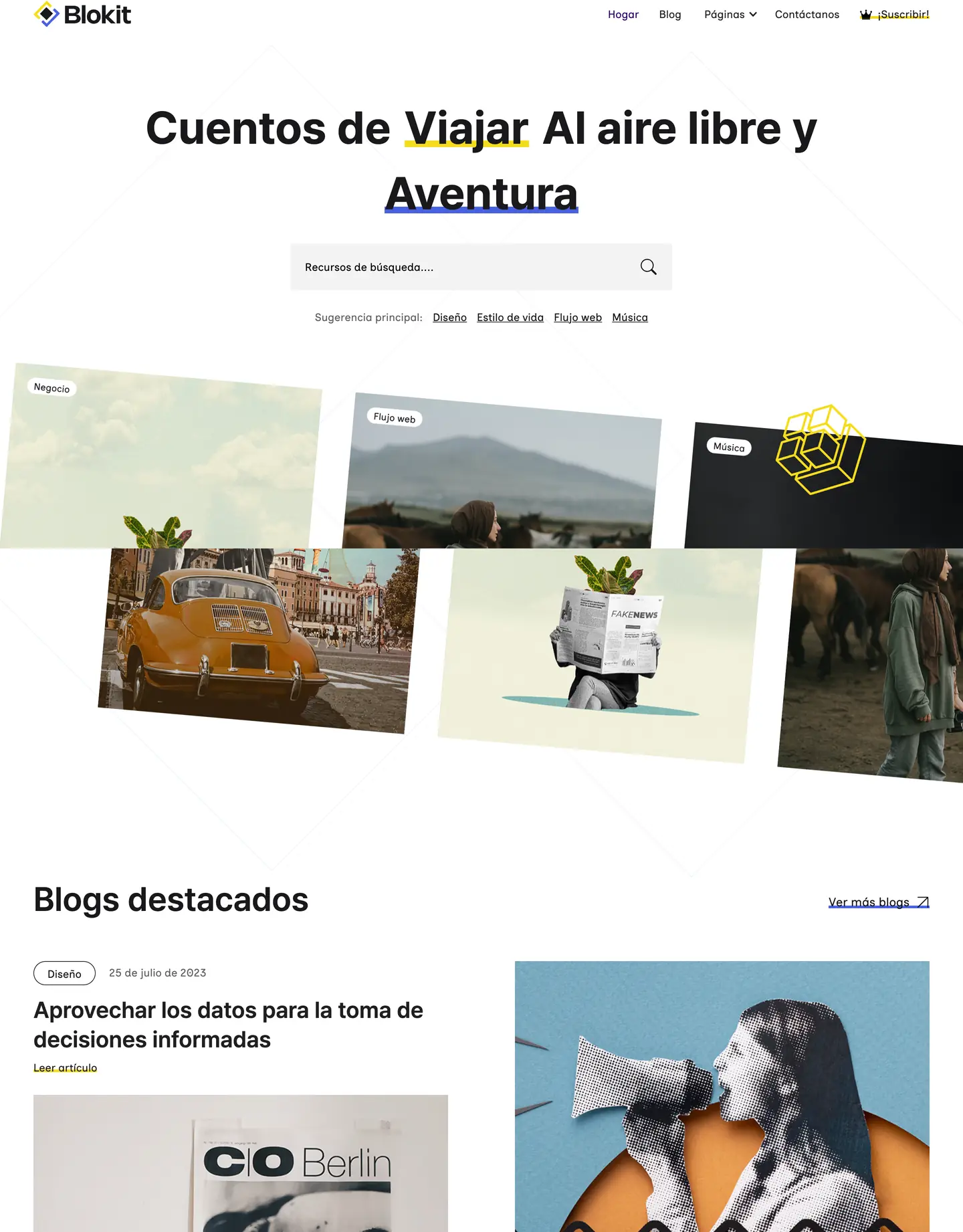 Diseño de página web para turismo y viajes