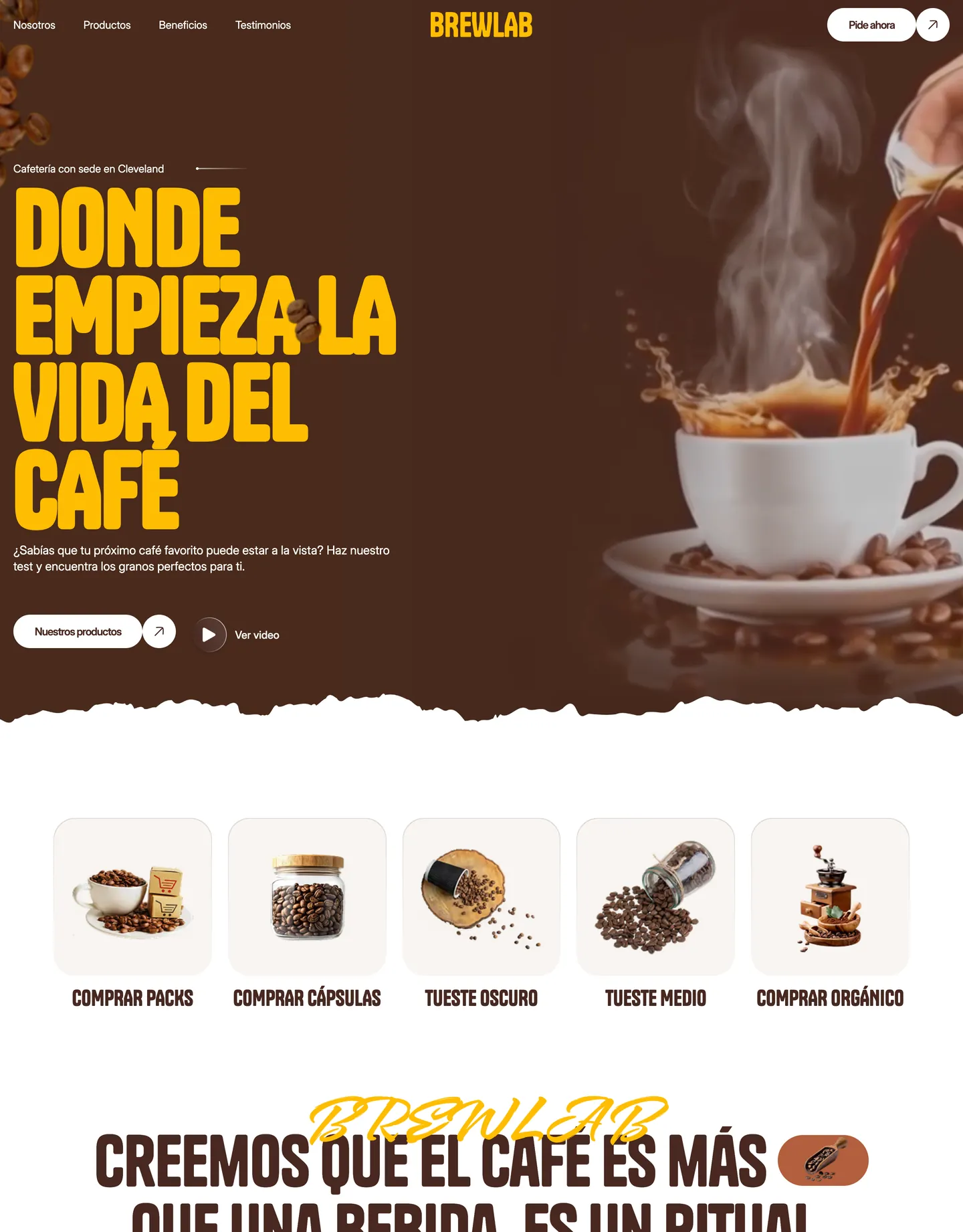 Diseño de página web para restaurantes y cafés