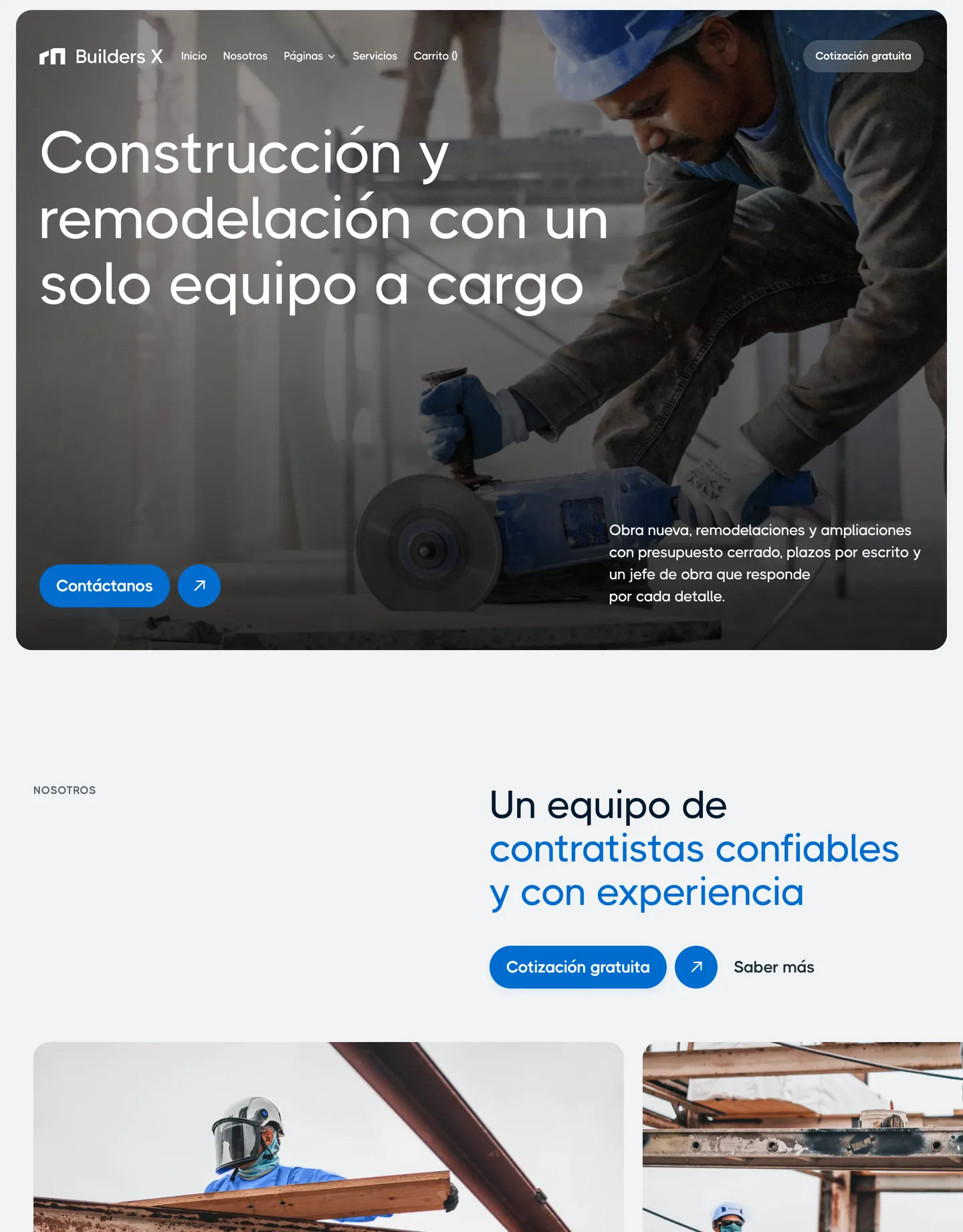 Diseño de página web para construcción
