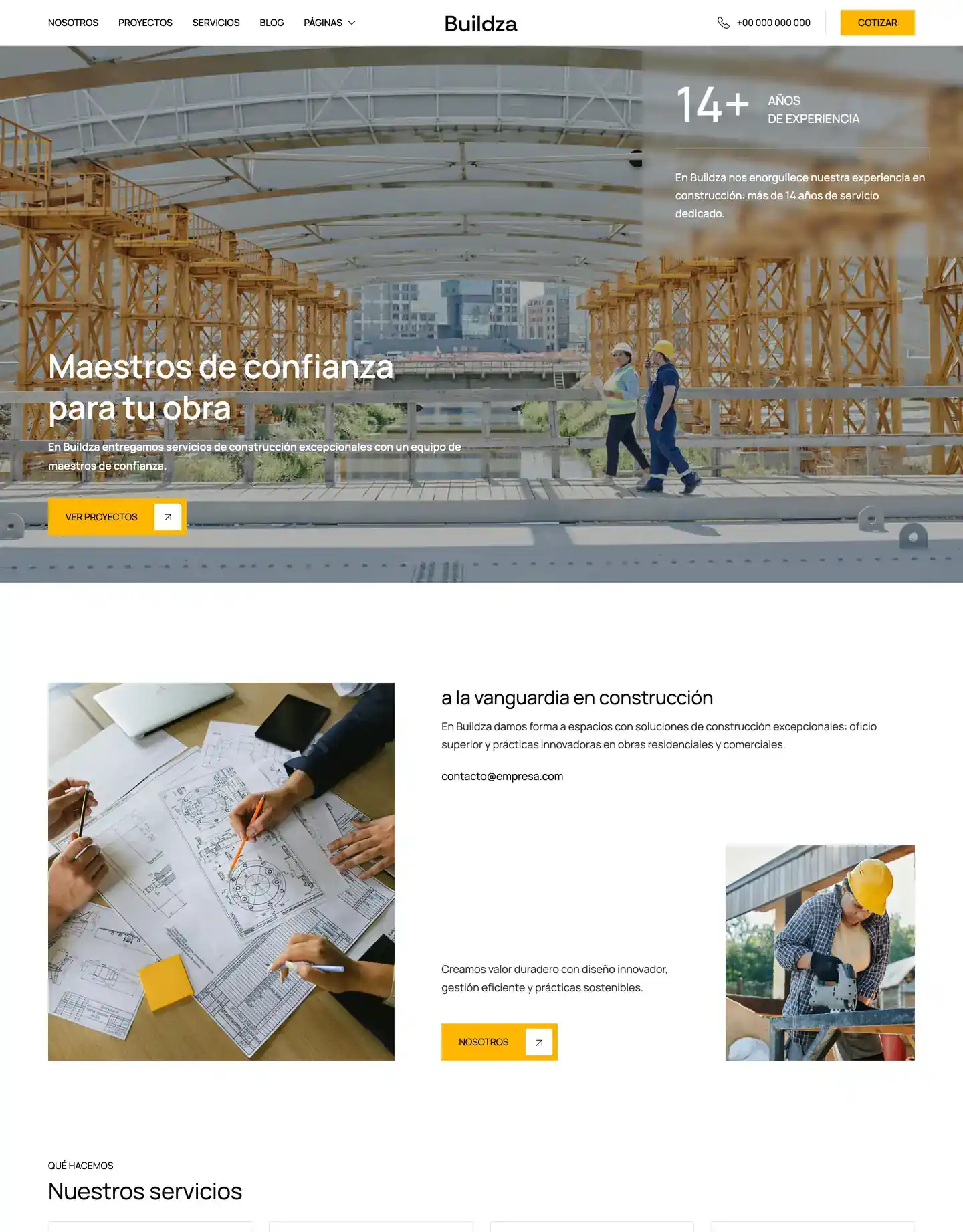 Diseño de página web para construcción