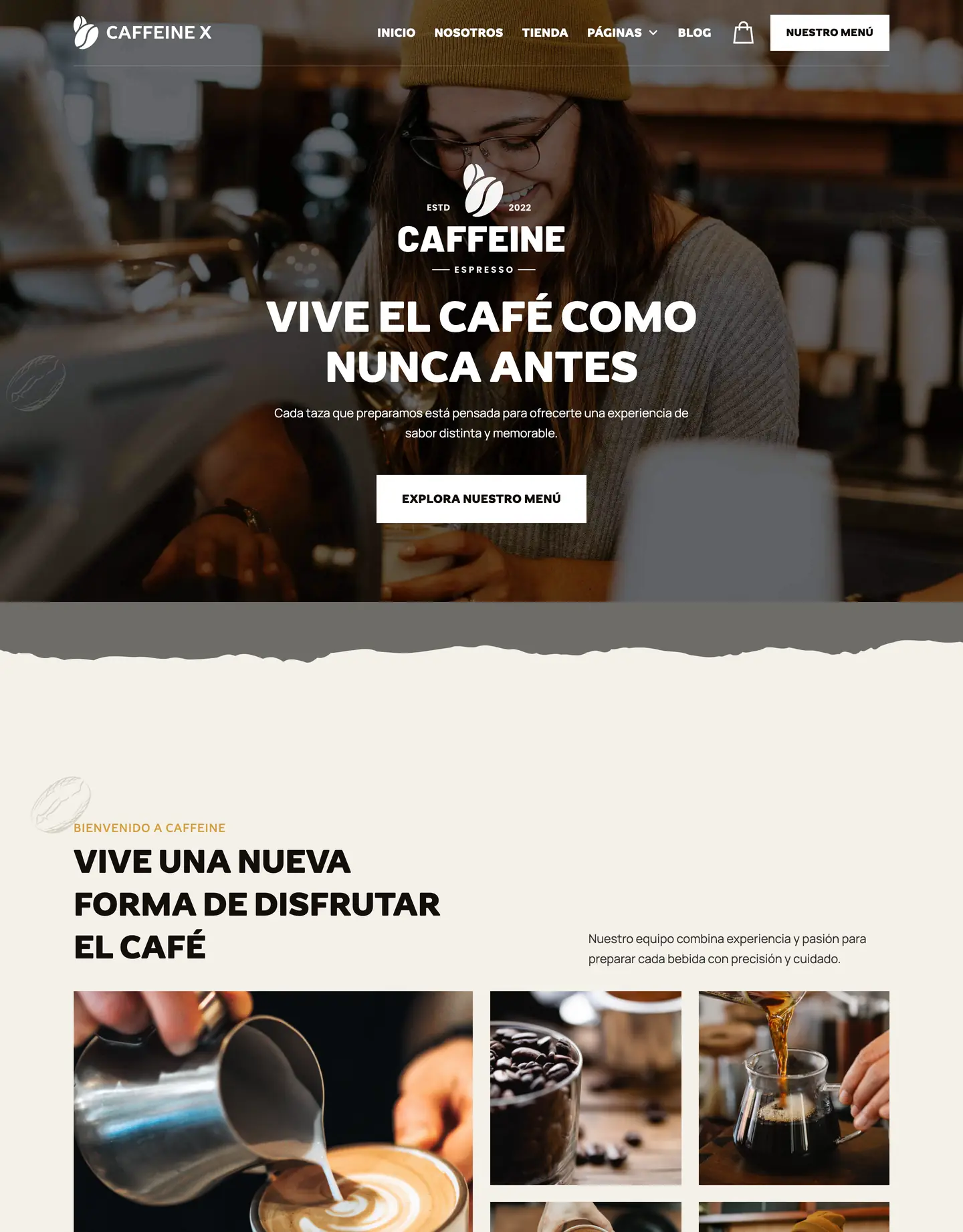 Diseño de página web para restaurantes y cafés