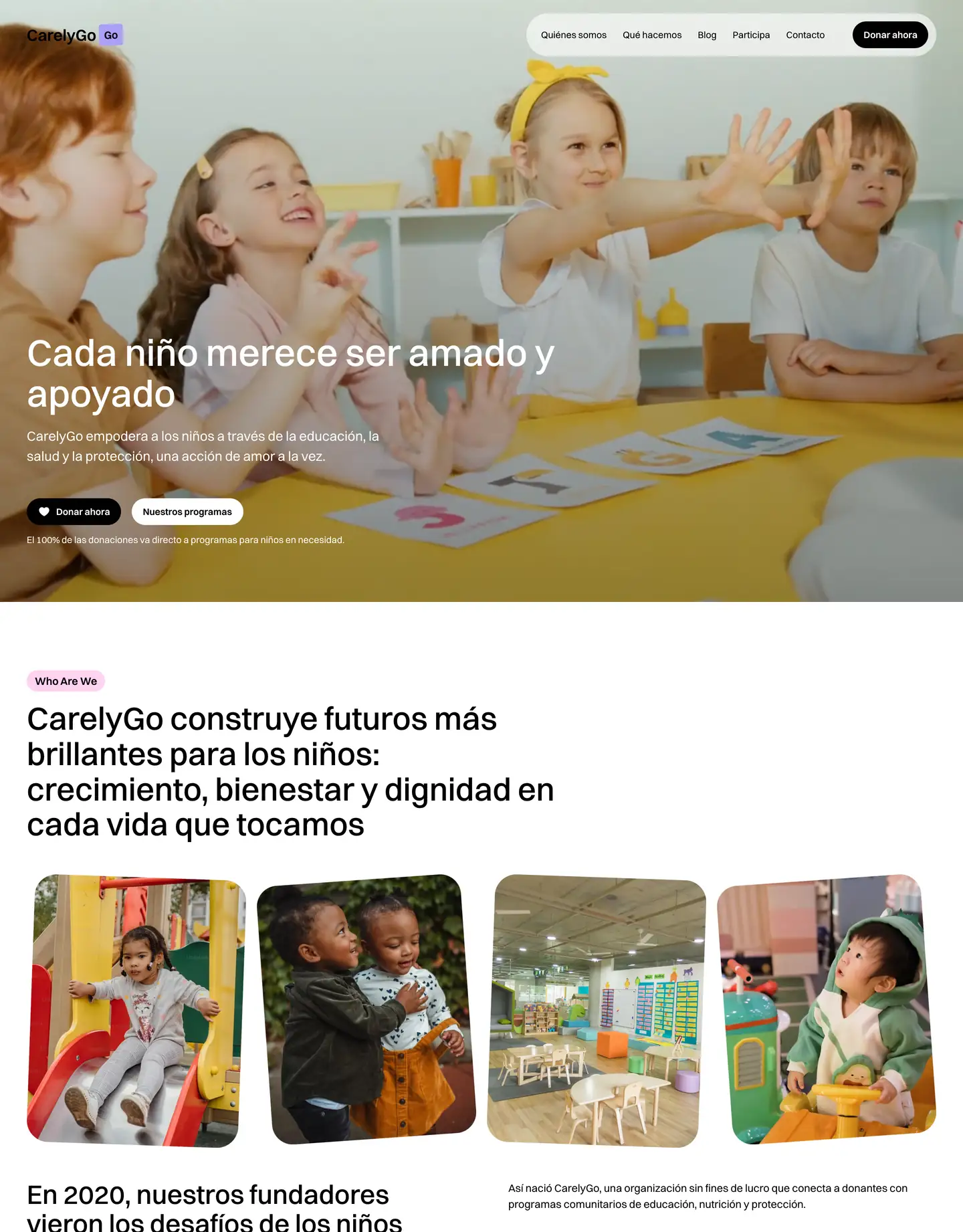 Diseño de página web para ong e iglesias