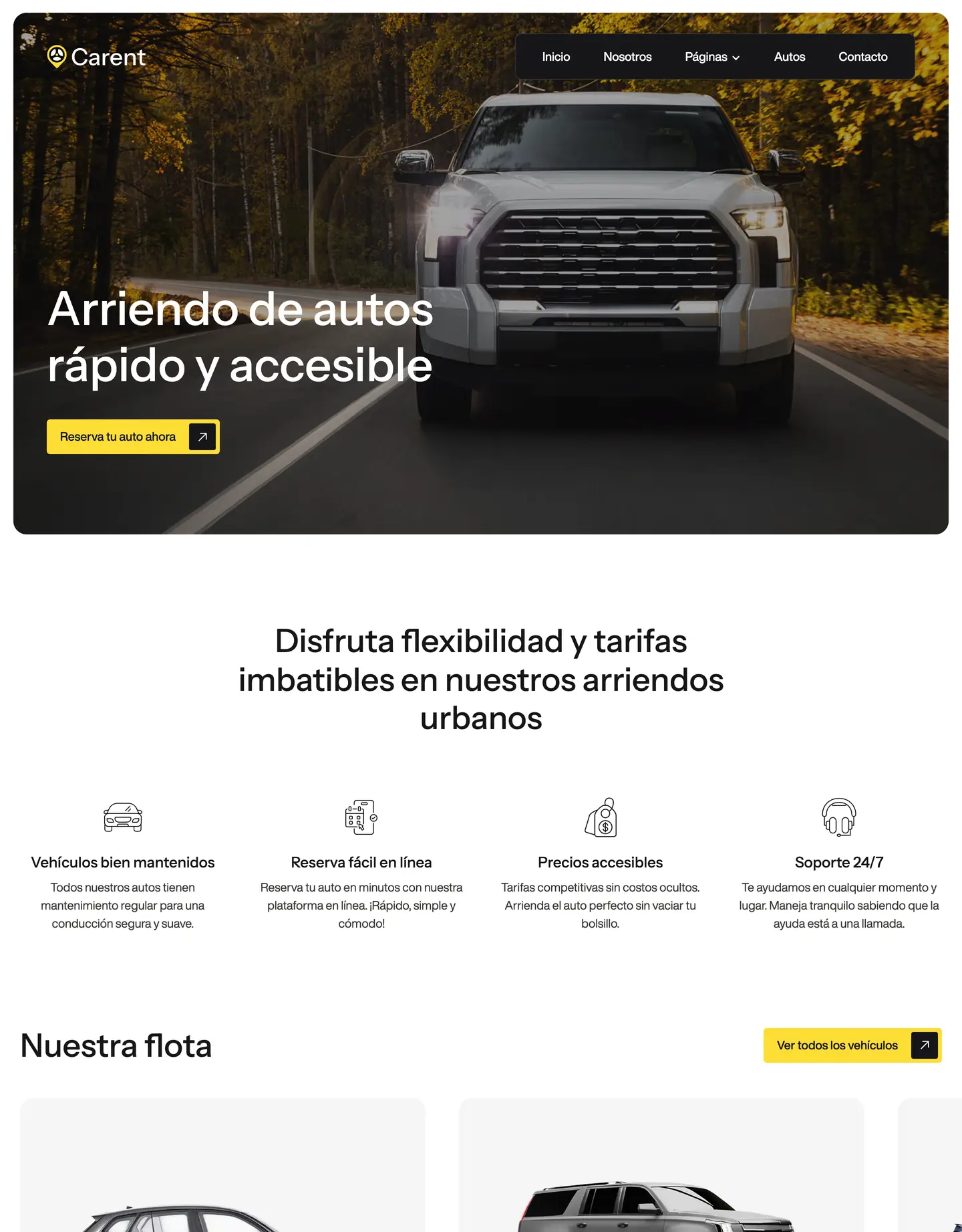 Diseño de página web para transporte