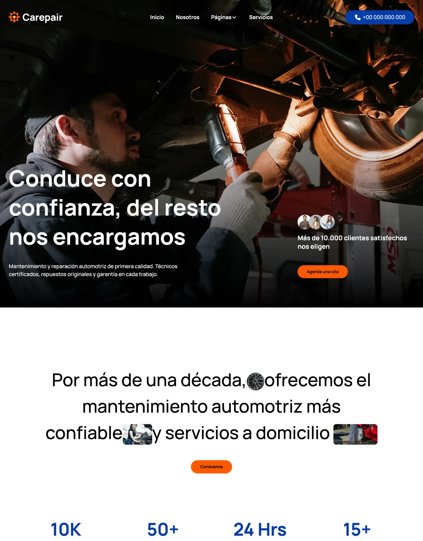 Diseño de página web para talleres y automotriz