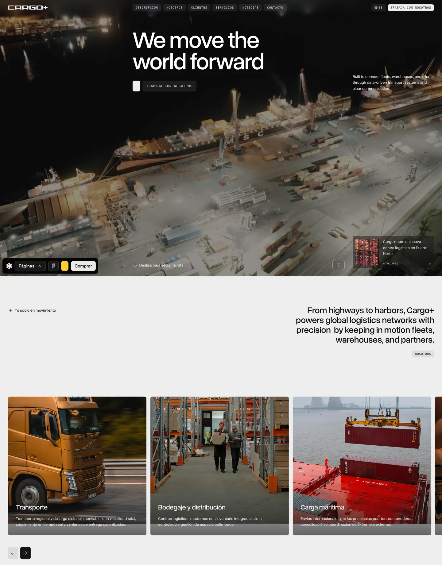 Diseño de página web para transporte