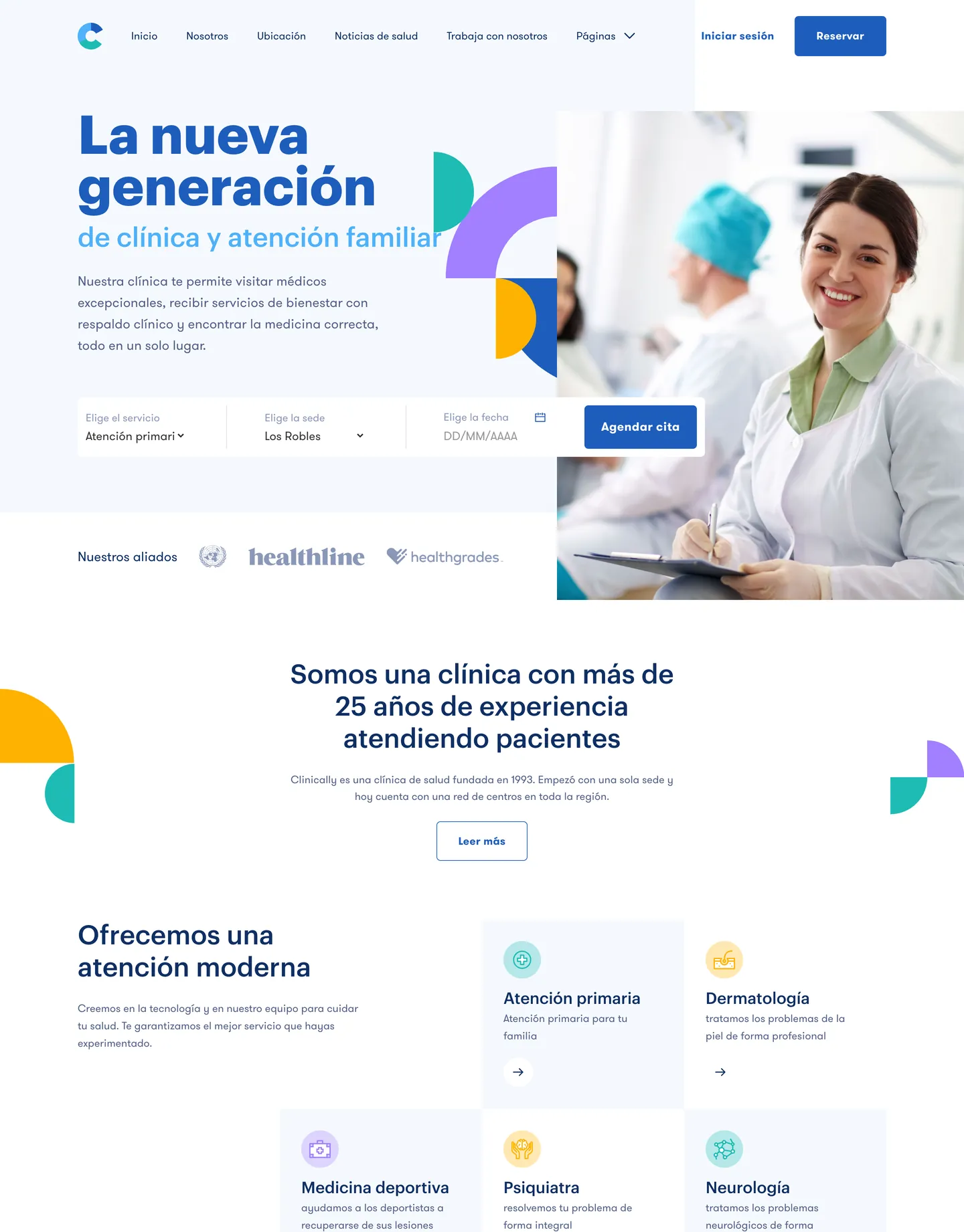 Diseño de página web para salud y bienestar
