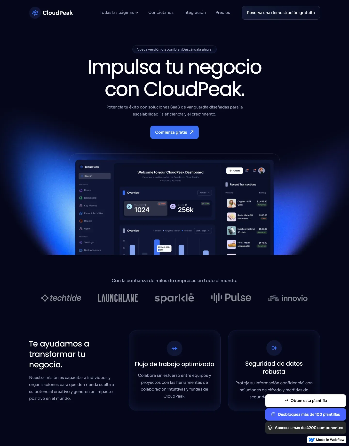 Diseño de página web para landing pages