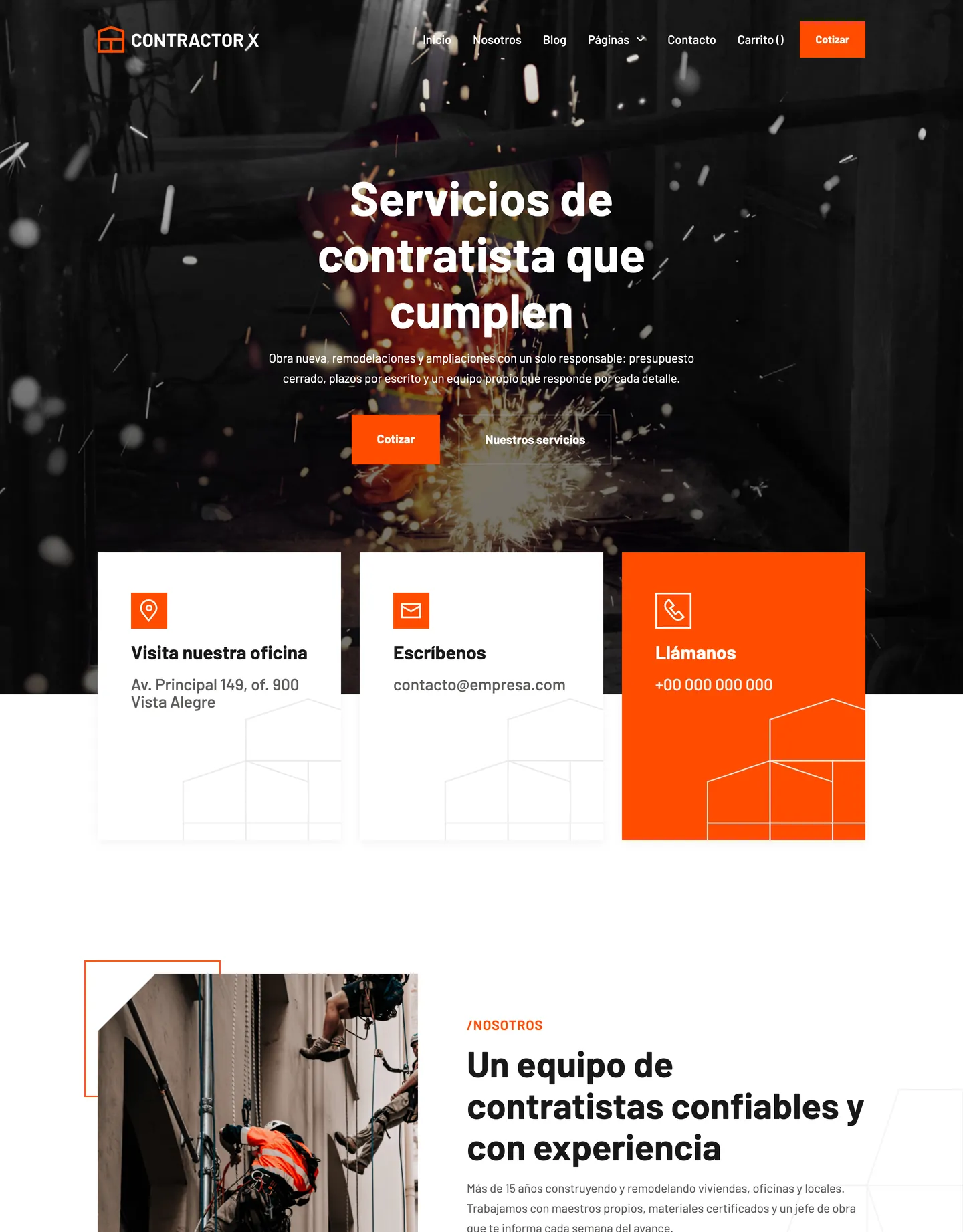 Diseño de página web para construcción