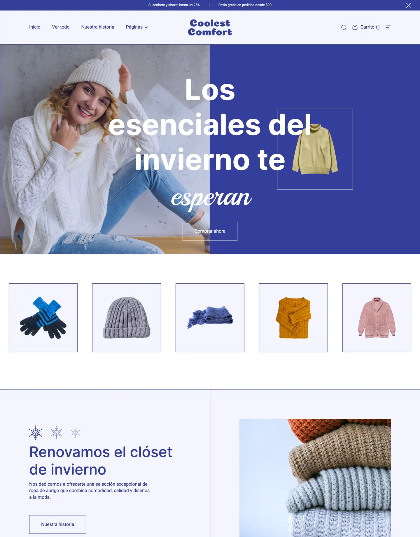 Diseño de página web para tienda online