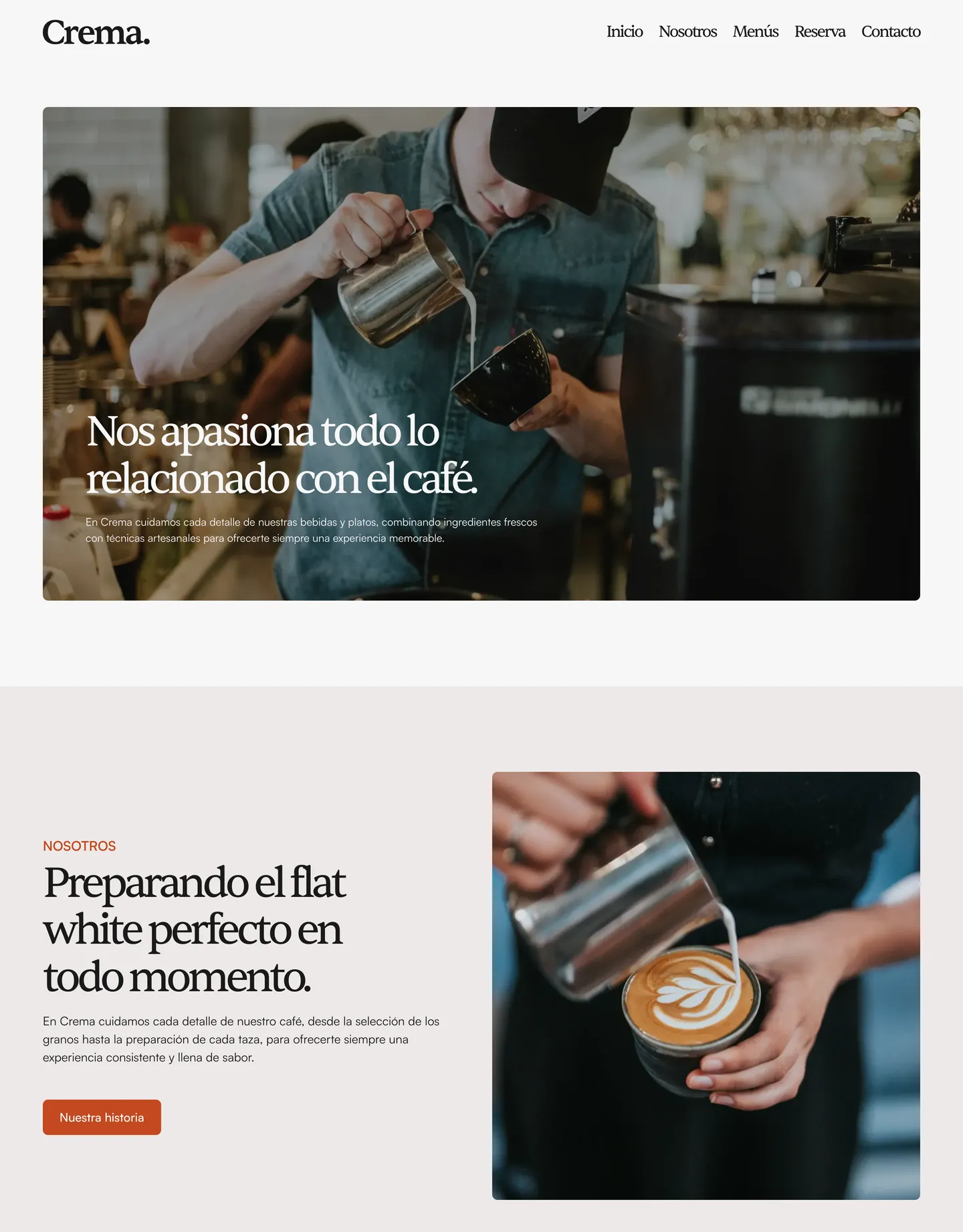 Diseño de página web para restaurantes y cafés