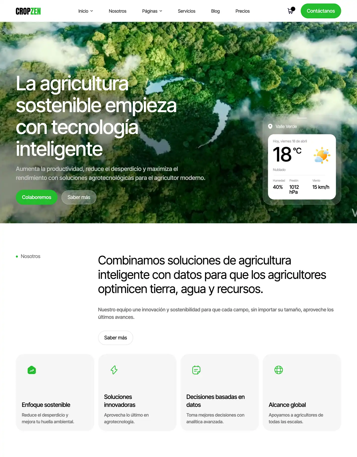 Diseño de página web para medio ambiente