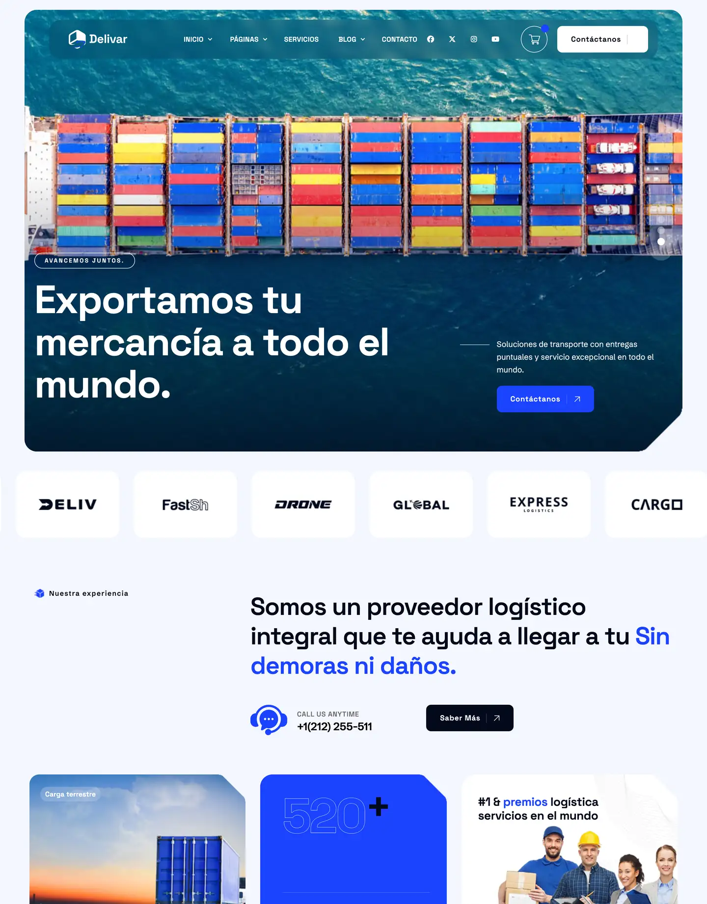 Diseño de página web para transporte
