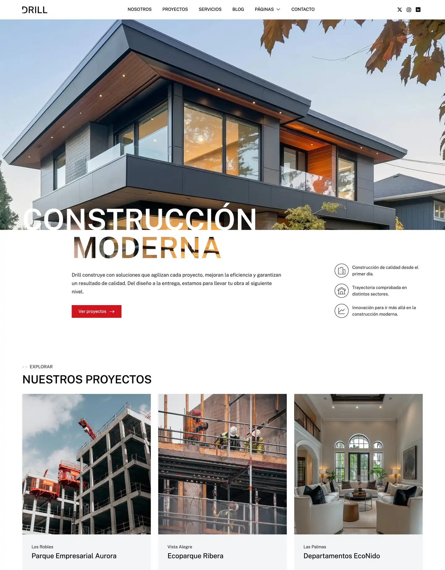 Diseño de página web para arquitectura