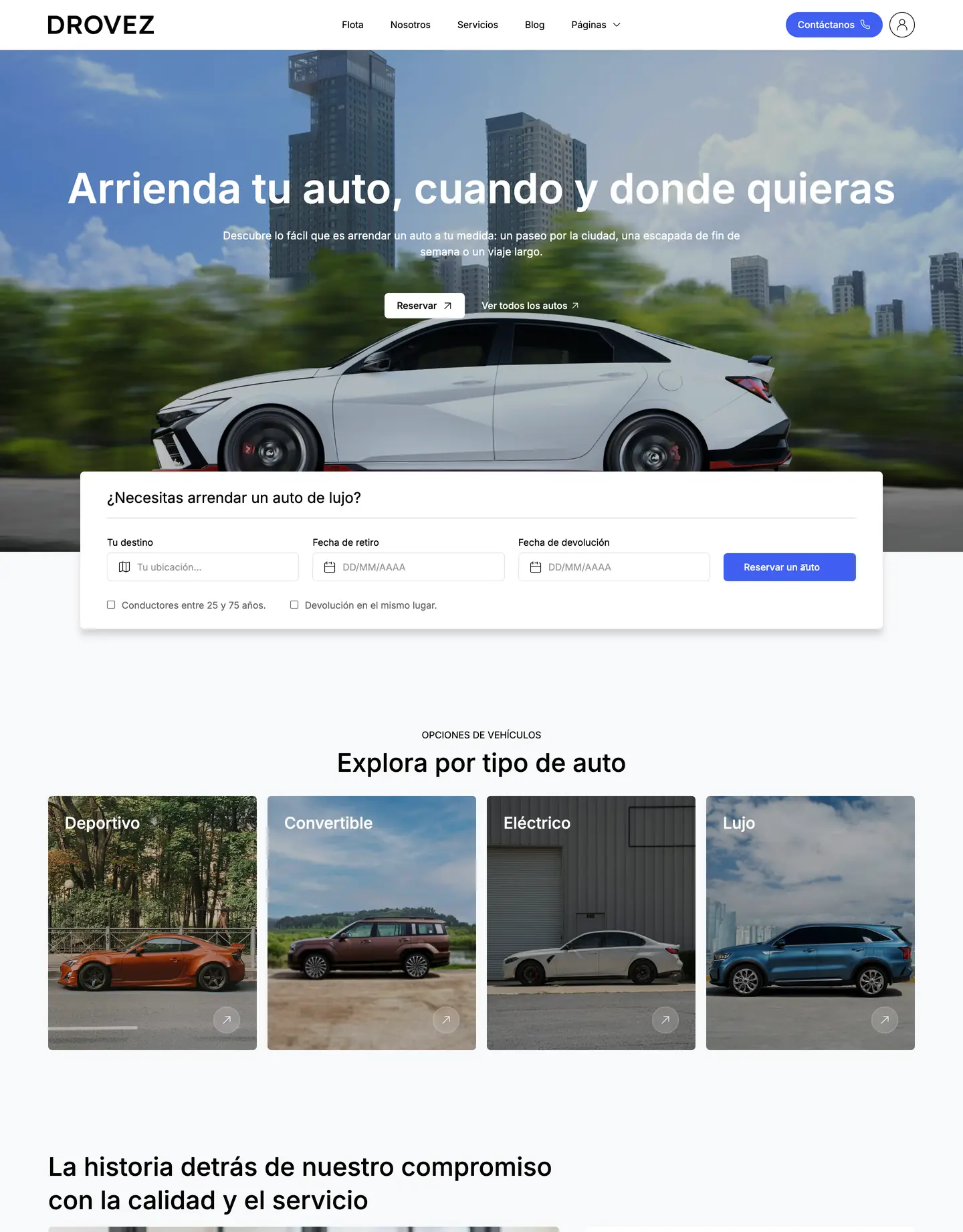 Diseño de página web para transporte