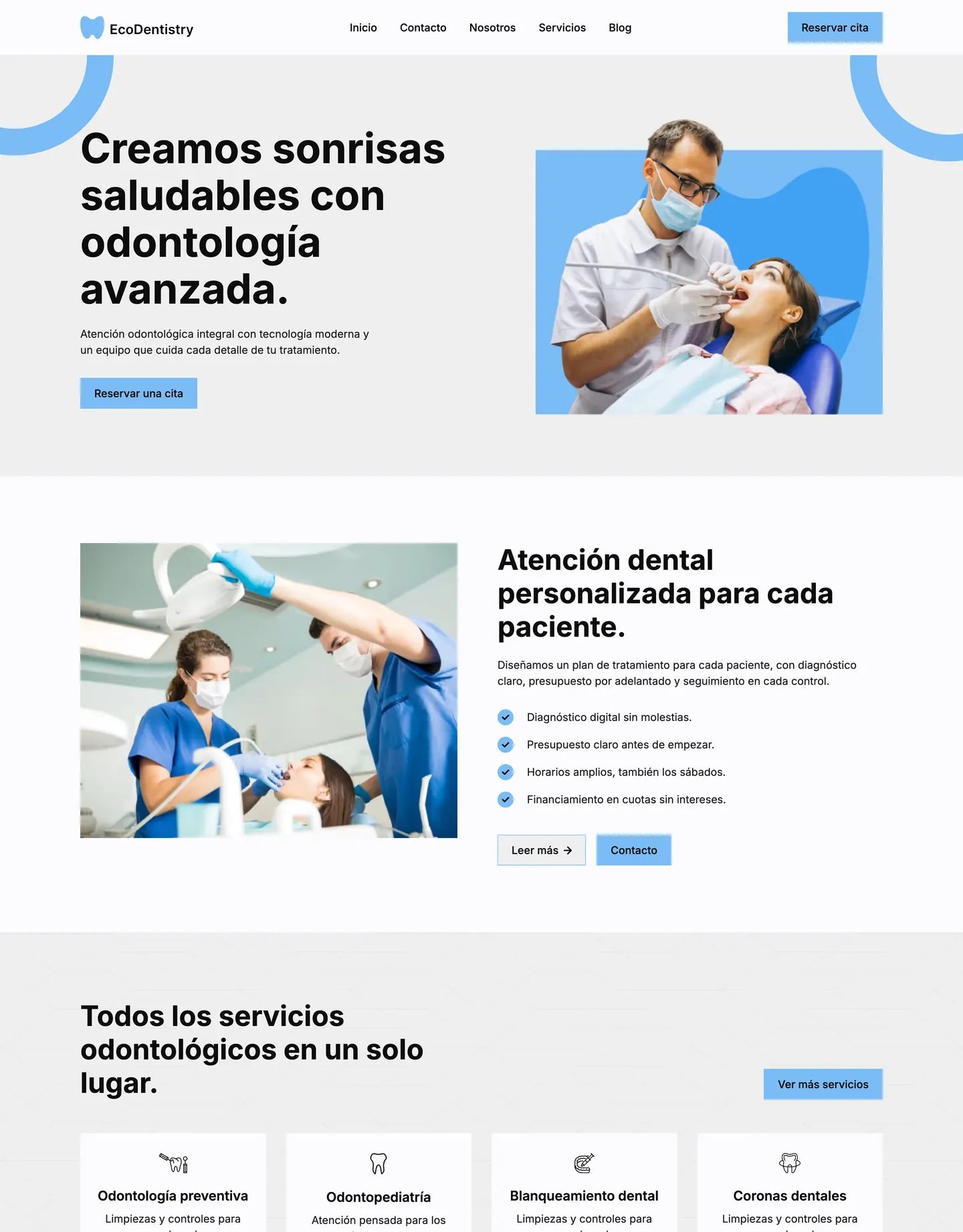 Diseño de página web para salud y bienestar