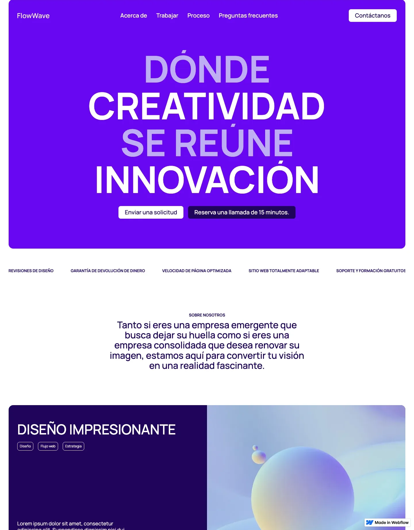 Diseño de página web para landing pages