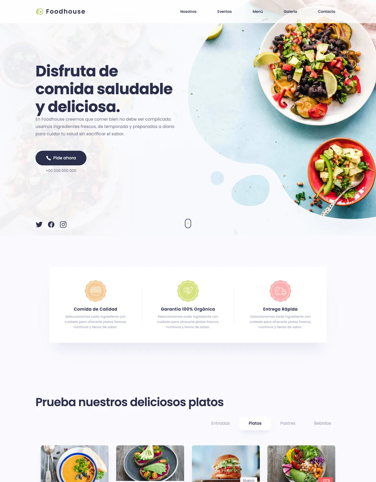 Diseño de página web para restaurantes y cafés