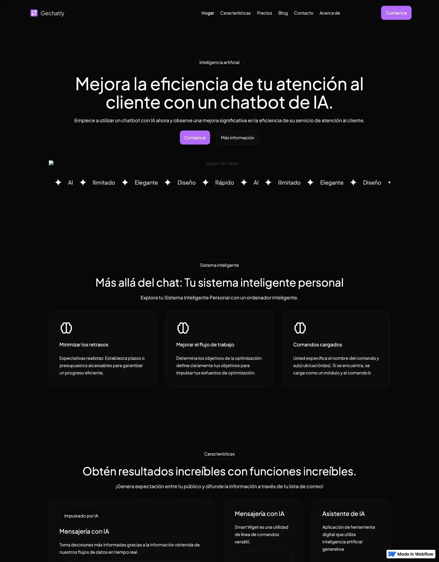 Diseño de página web para landing pages