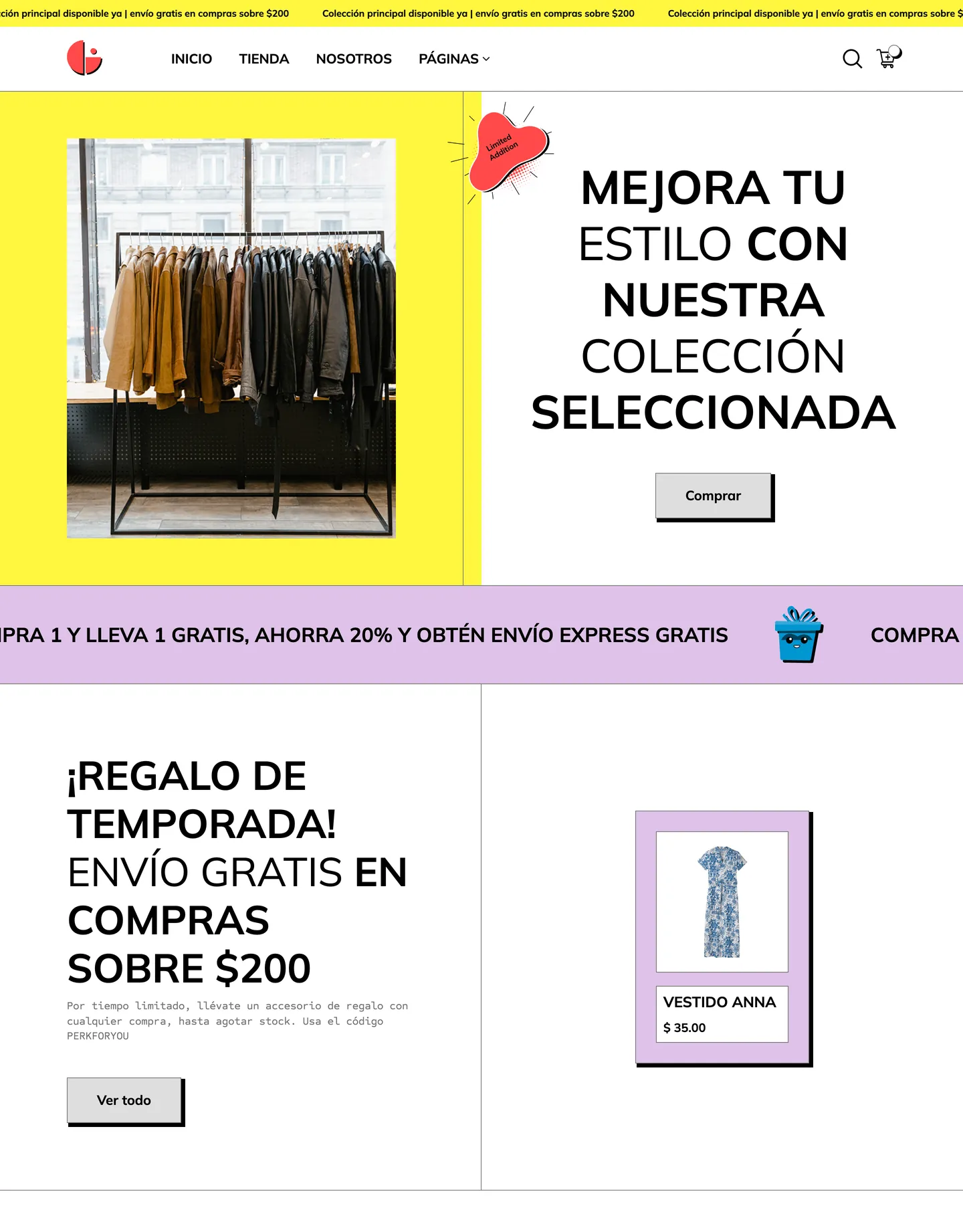 Diseño de página web para tienda online