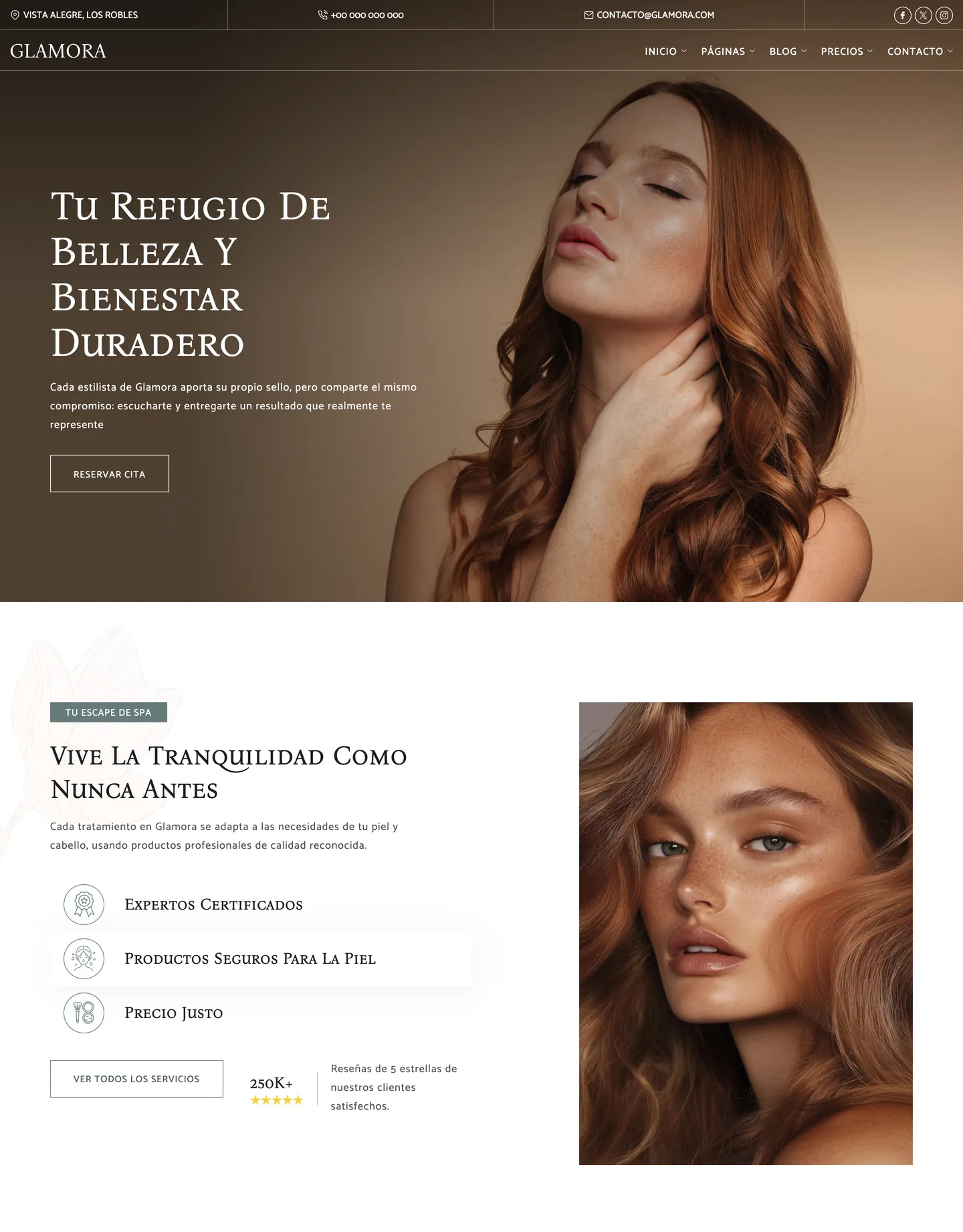 Diseño de página web para belleza y estética