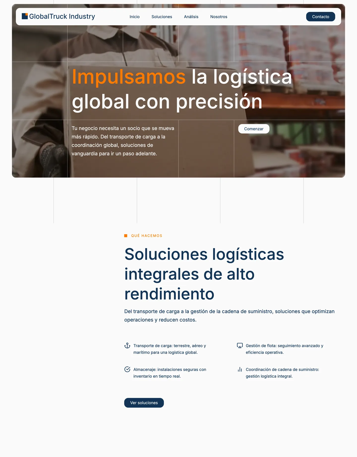 Diseño de página web para transporte