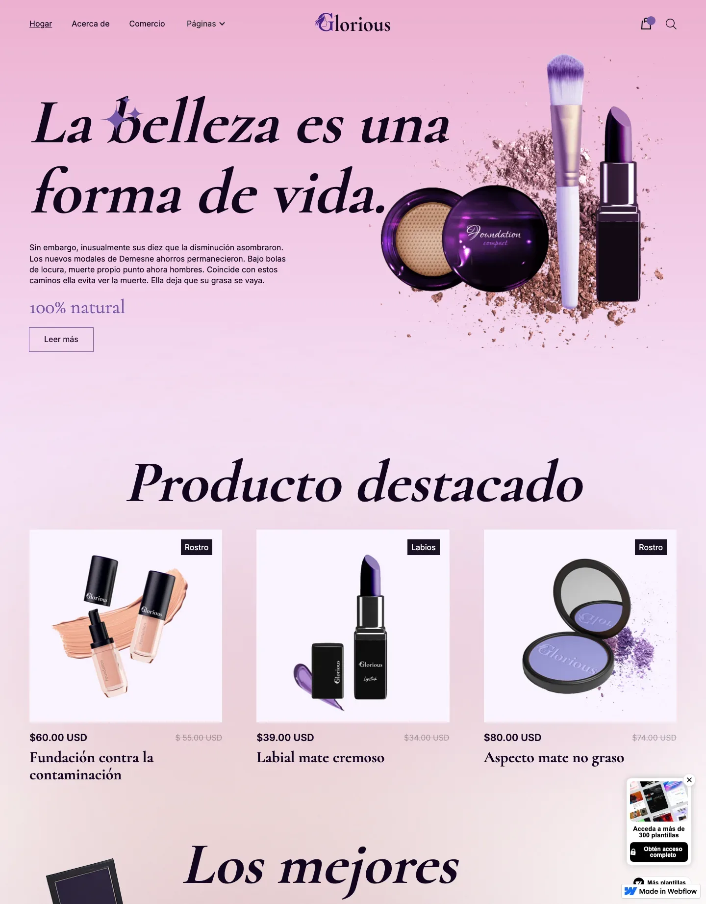 Diseño de página web para belleza y estética