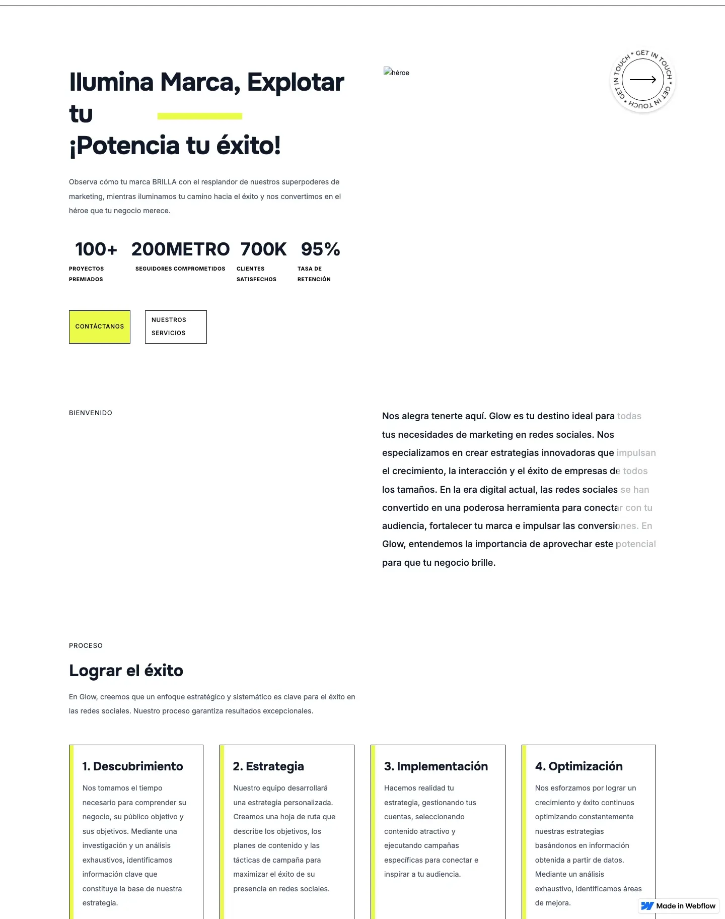 Diseño de página web para landing pages