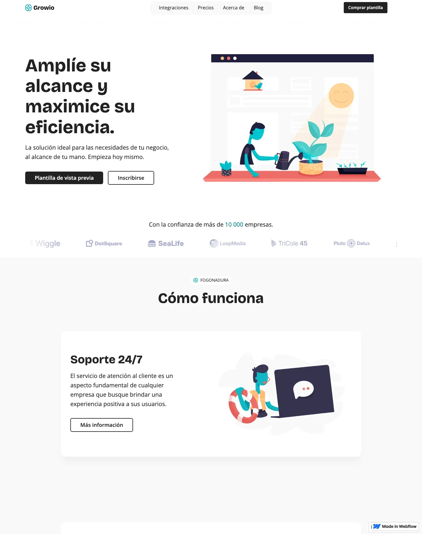 Diseño de página web para landing pages
