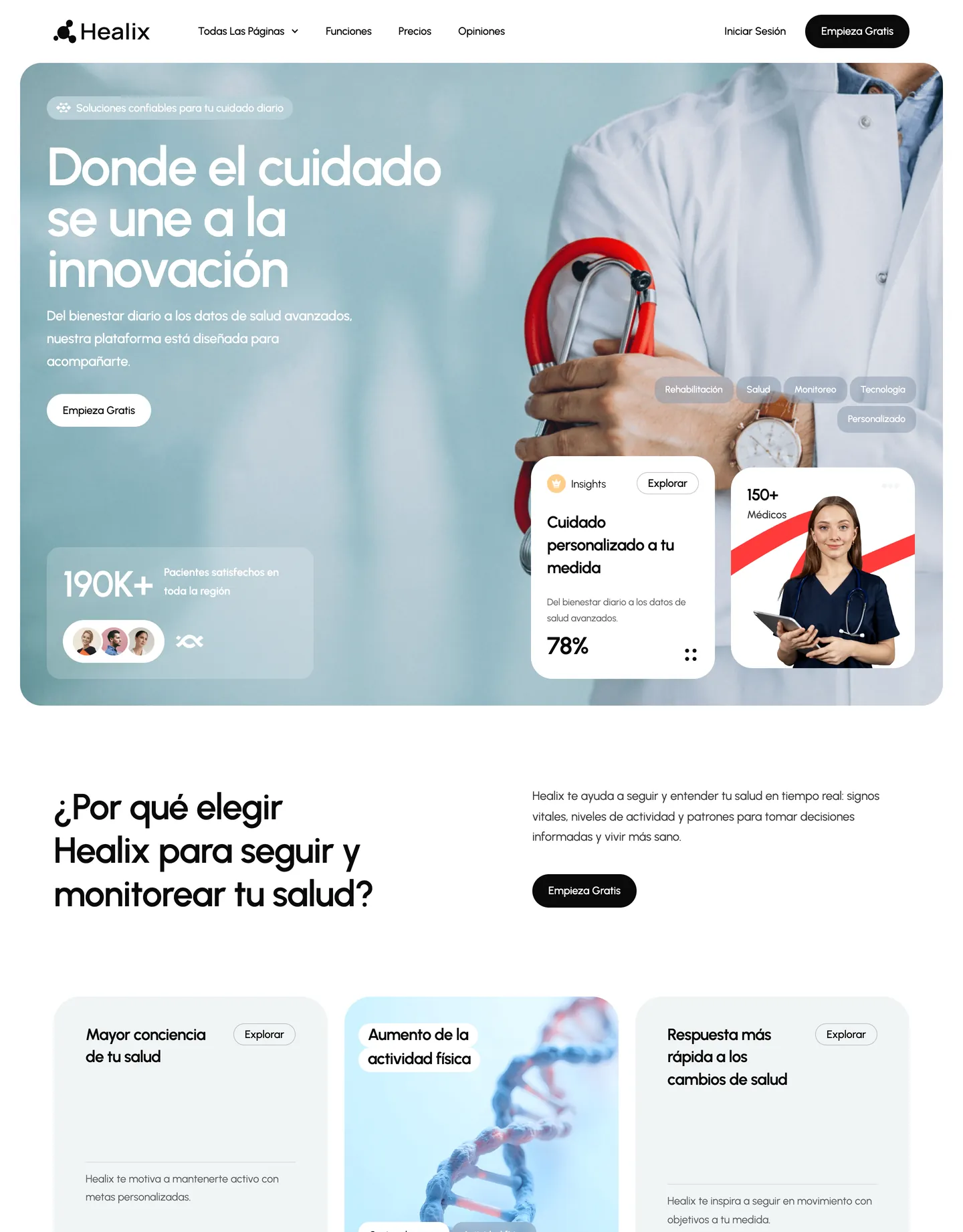 Diseño de página web para salud y bienestar