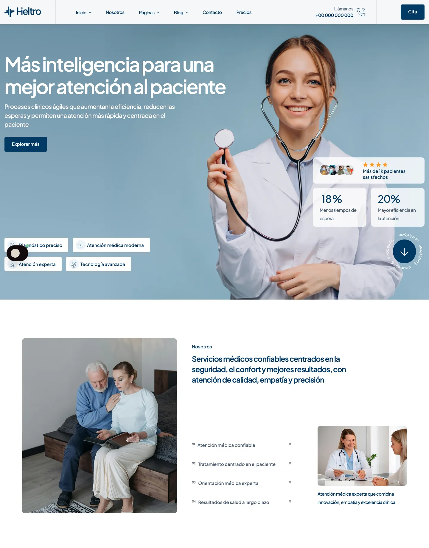 Diseño de página web para salud y bienestar