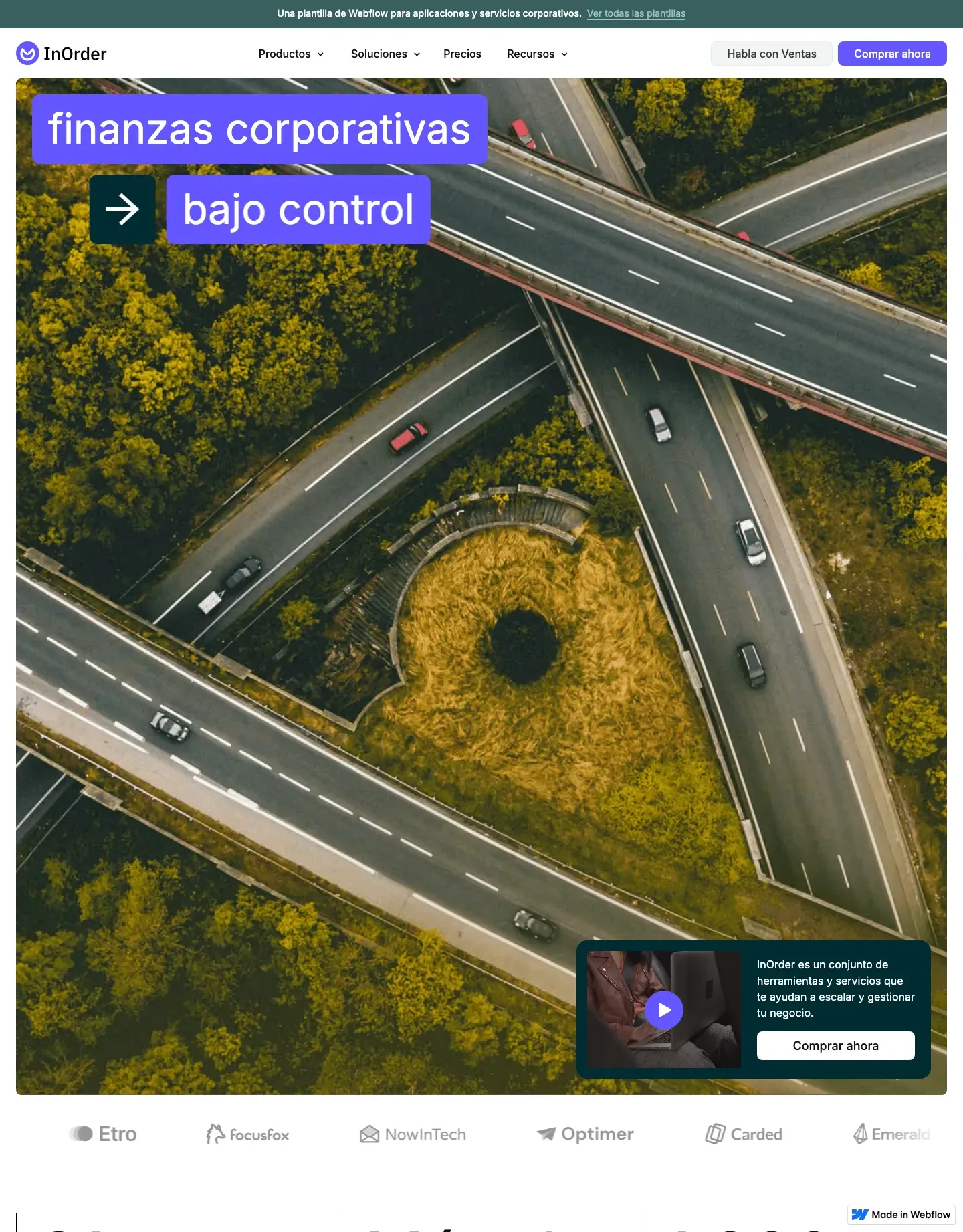 Diseño de página web para finanzas y seguros