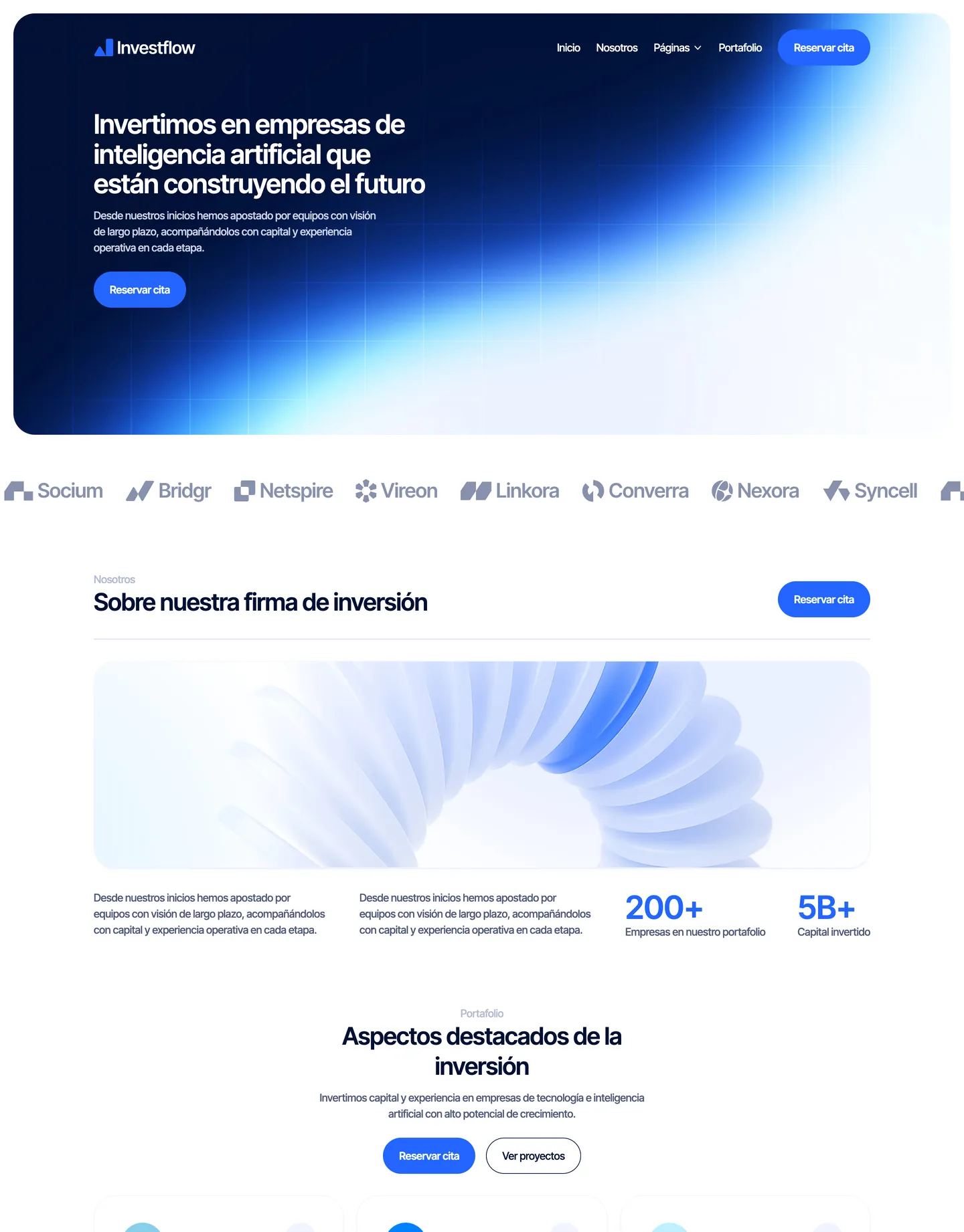 Diseño de página web para finanzas y seguros
