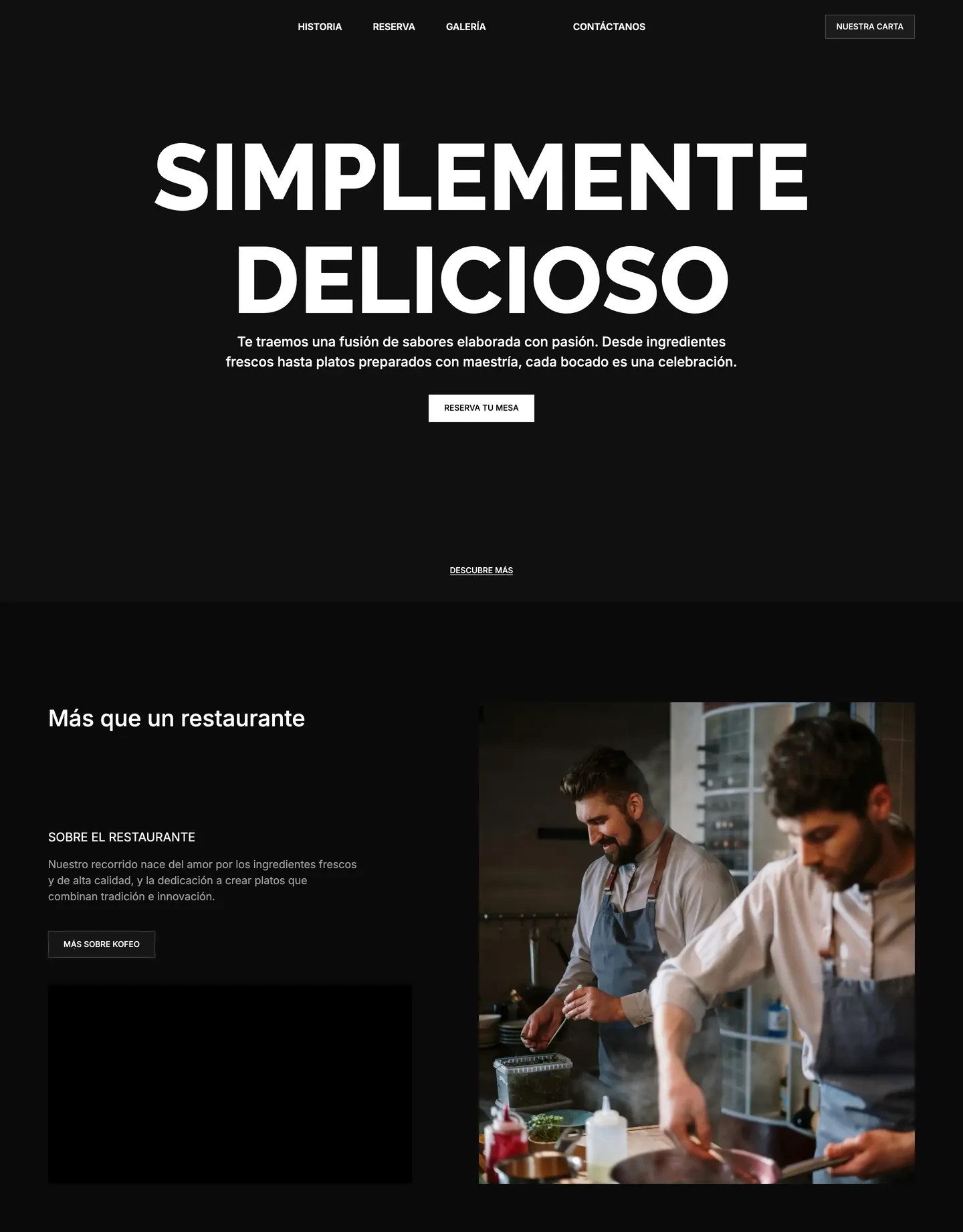 Diseño de página web para restaurantes y cafés
