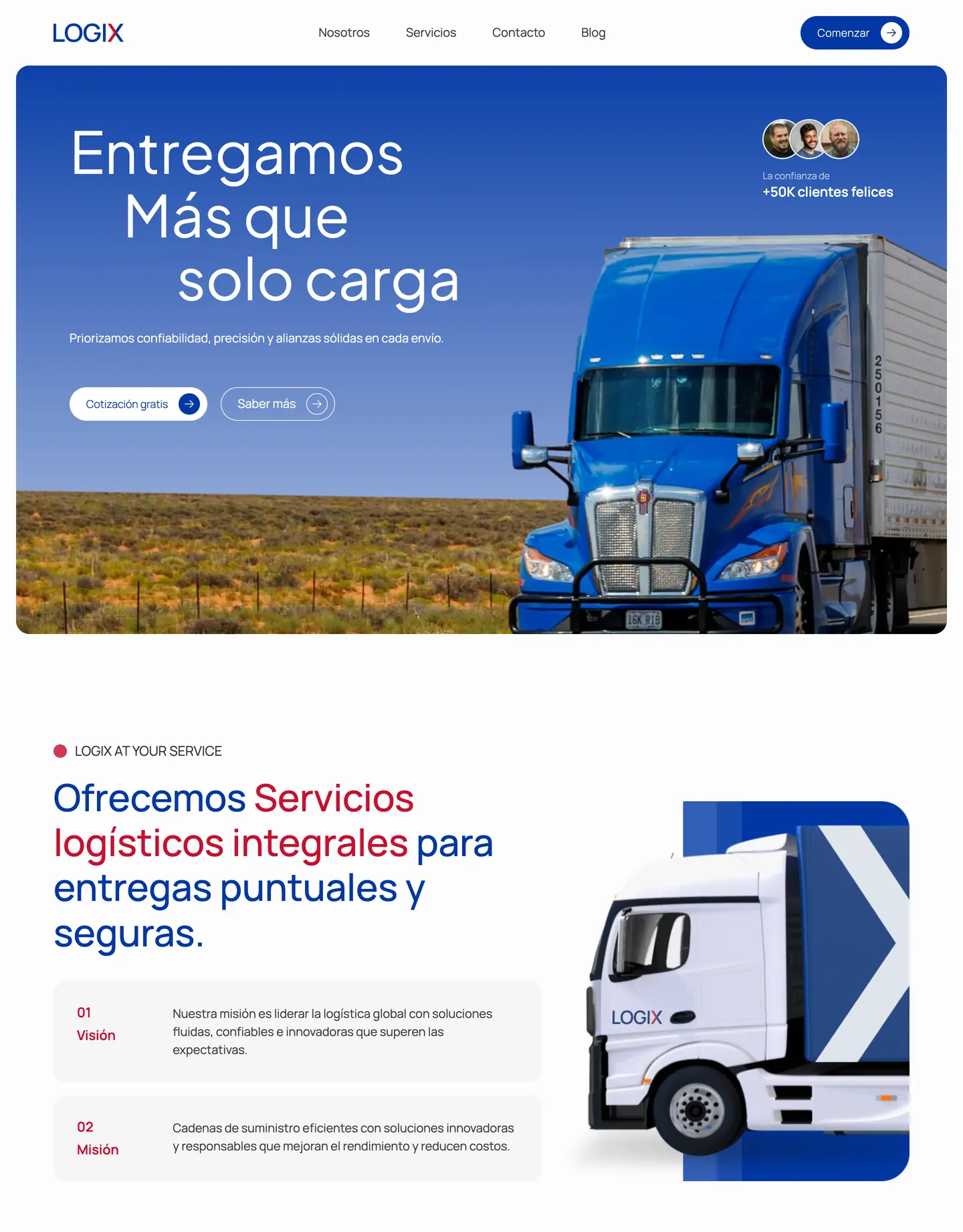 Diseño de página web para transporte