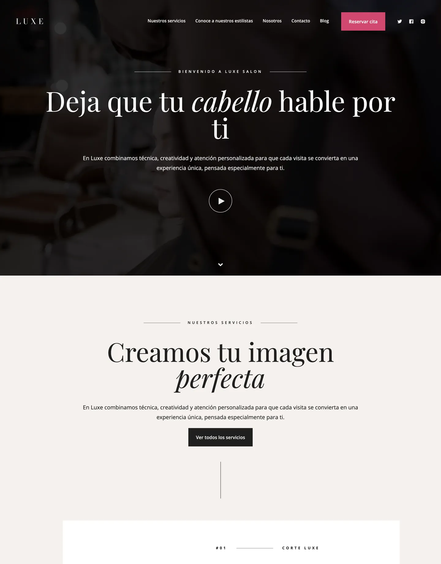 Diseño de página web para belleza y estética