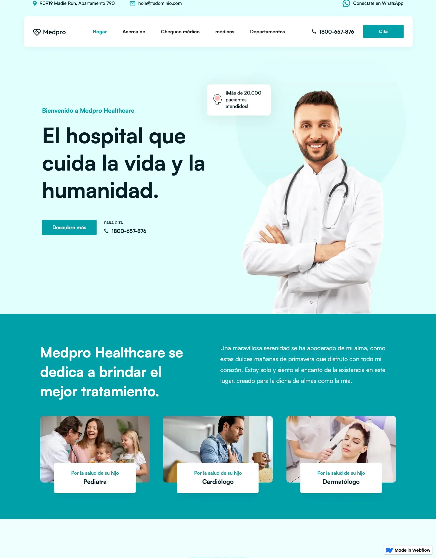 Diseño de página web para salud y bienestar