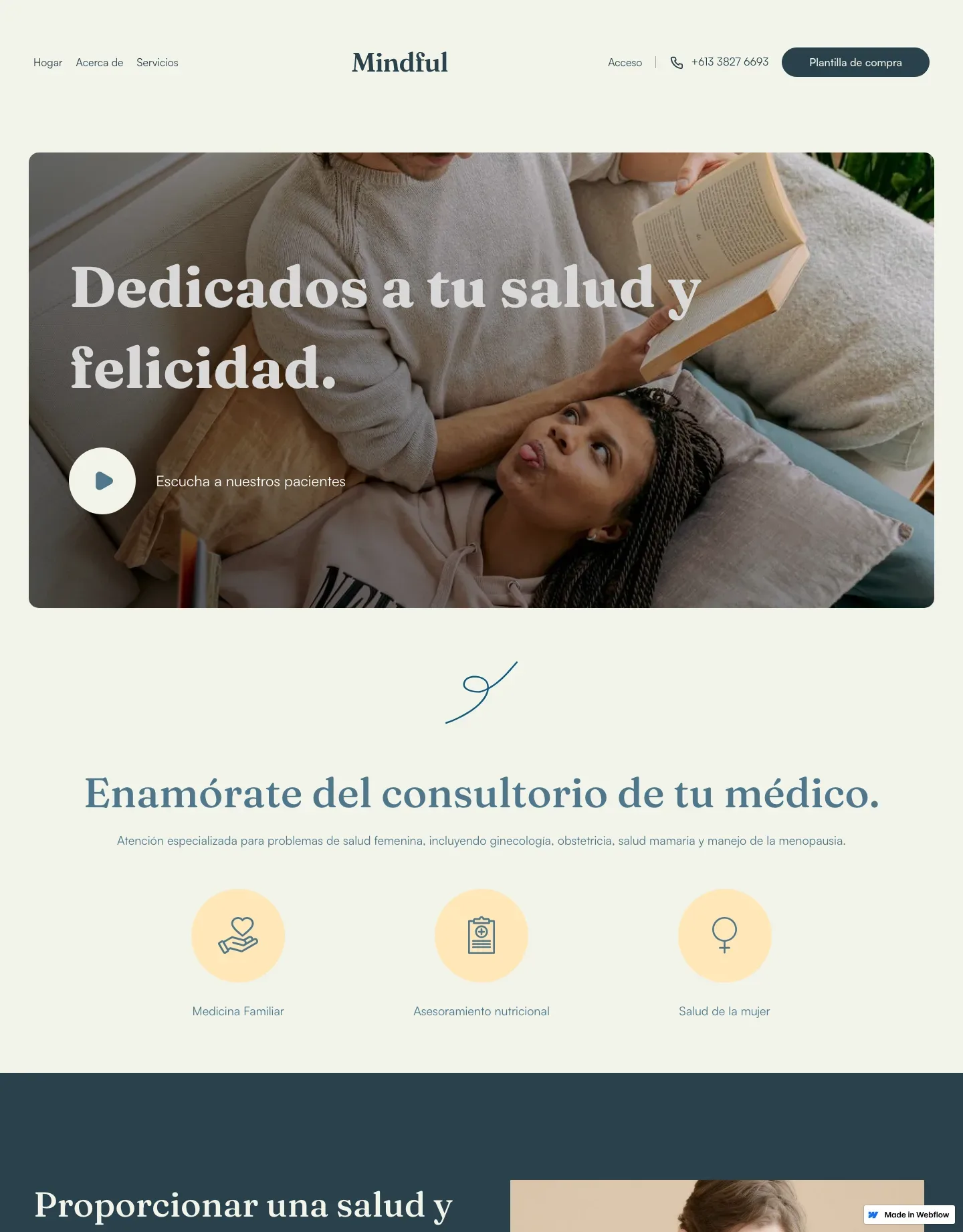 Diseño de página web para salud y bienestar